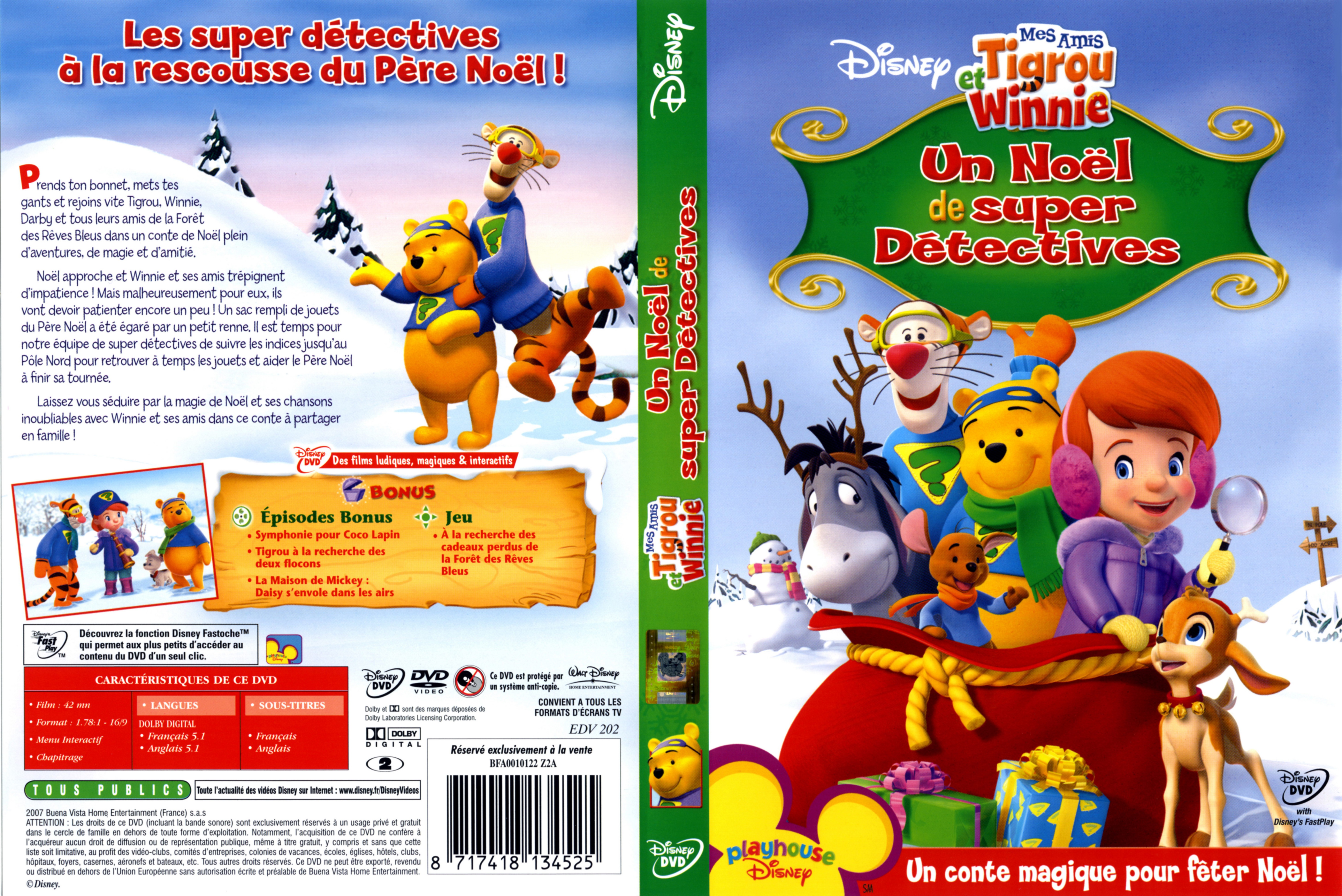 Jaquette DVD Mes amis Tigrou et Winnie Un noel de super detectives