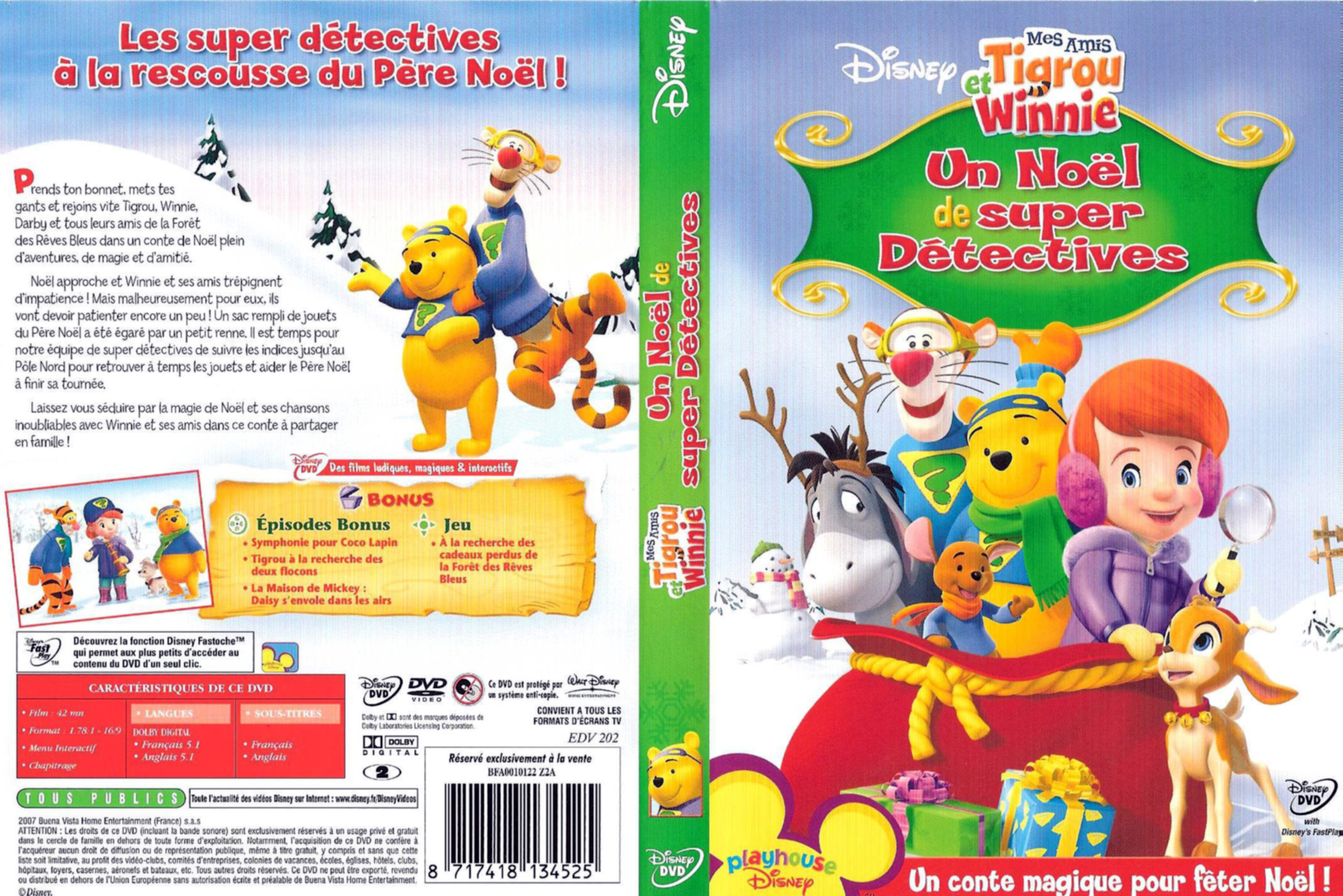 Jaquette DVD Mes amis Tigrou et Winnie - Un noel de super detectives