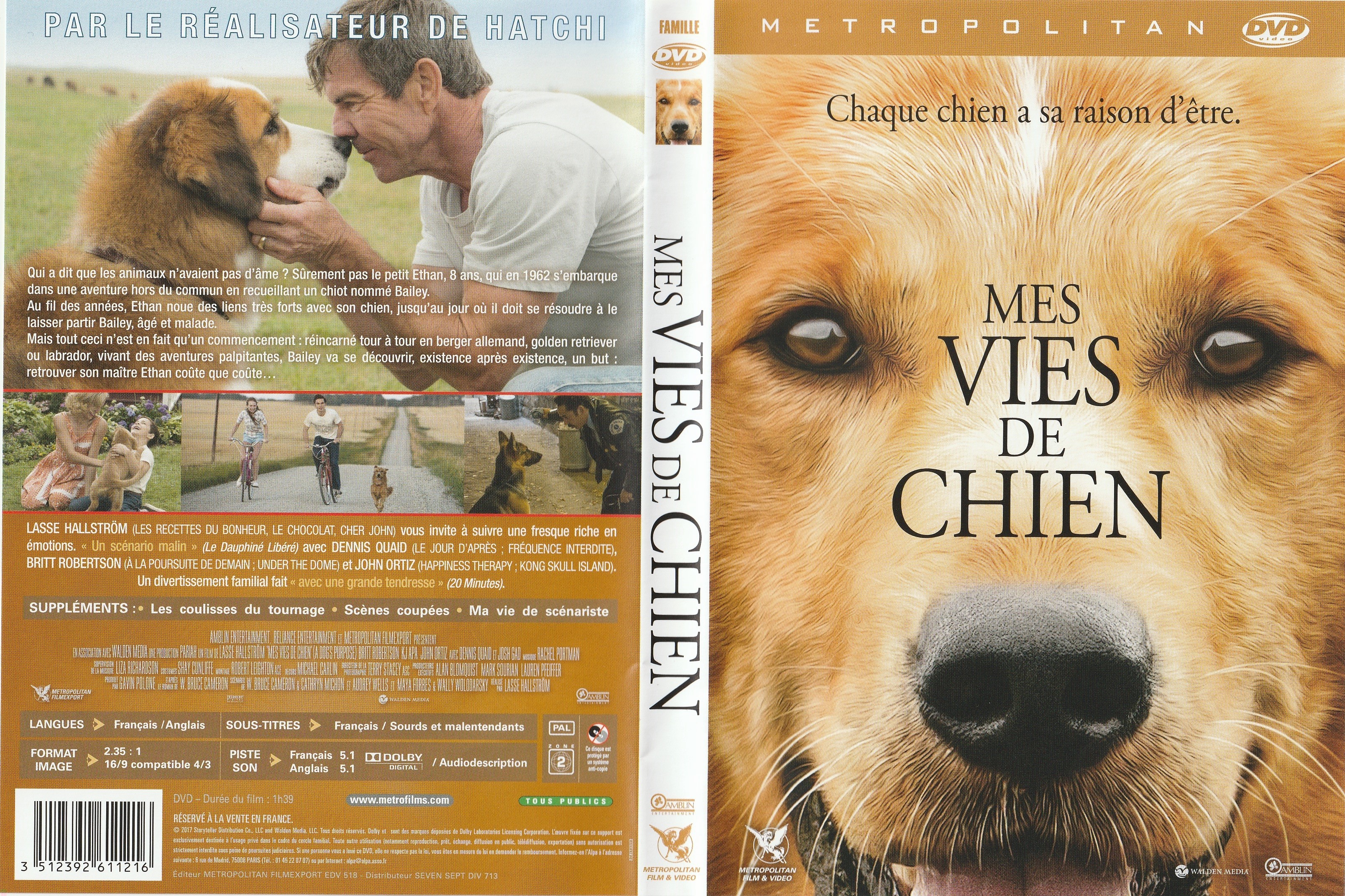 Jaquette DVD Mes vies de chien