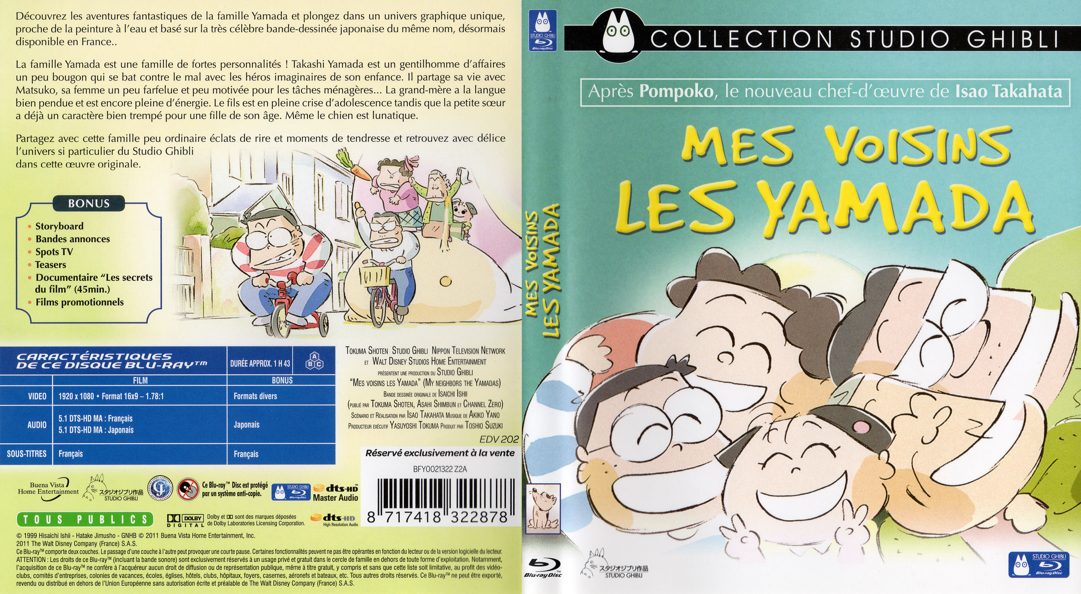 Jaquette DVD Mes voisins les Yamada (BLU-RAY)