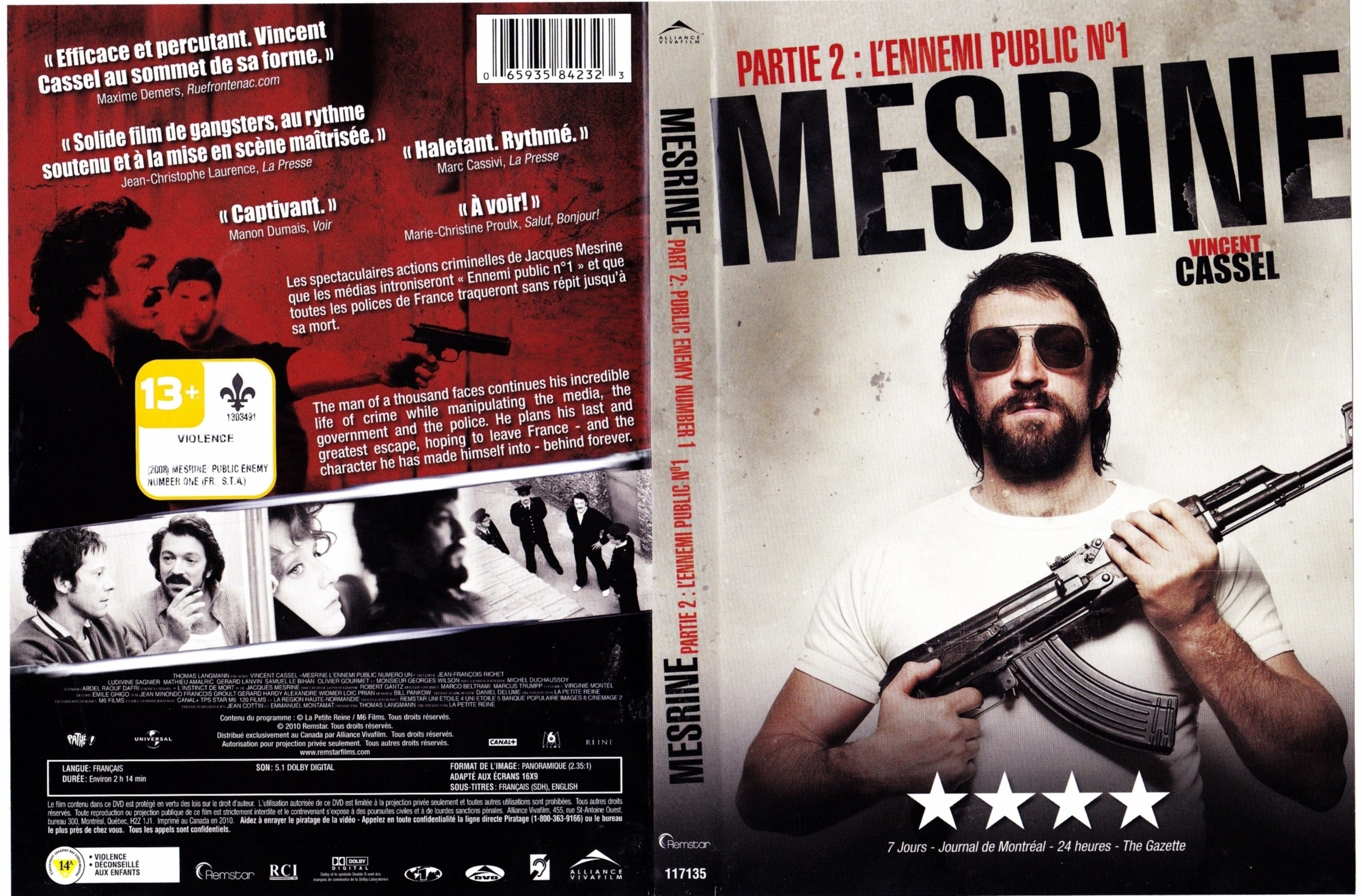 Jaquette DVD Mesrine 2 me partie - L