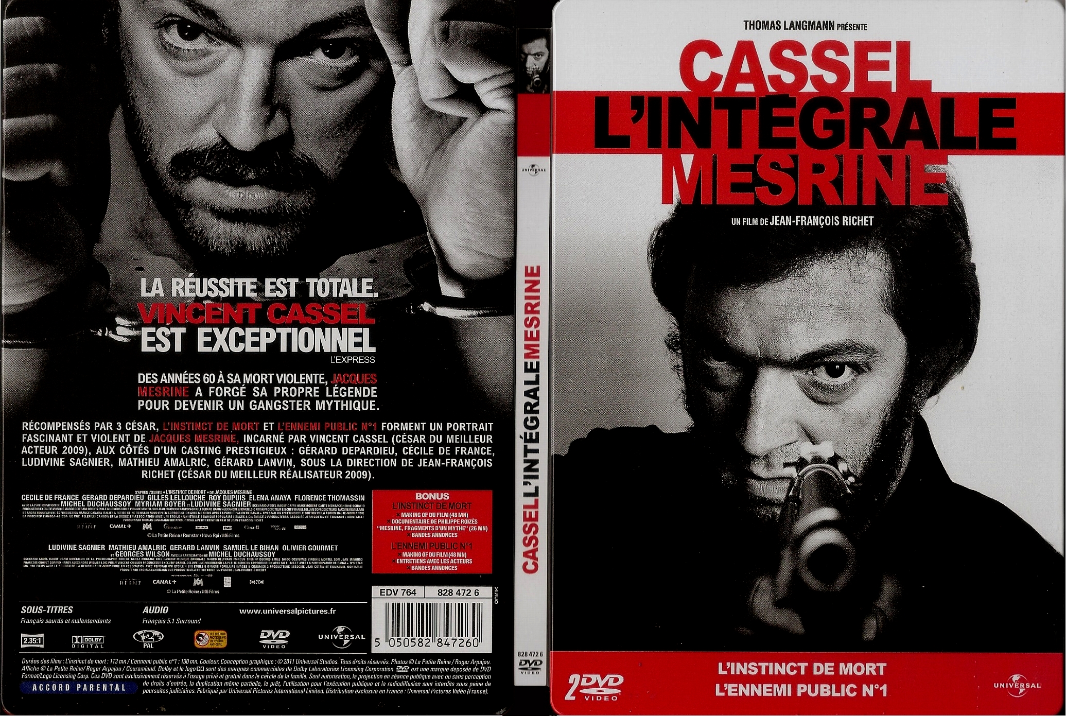 Jaquette DVD Mesrine (Cassel) l