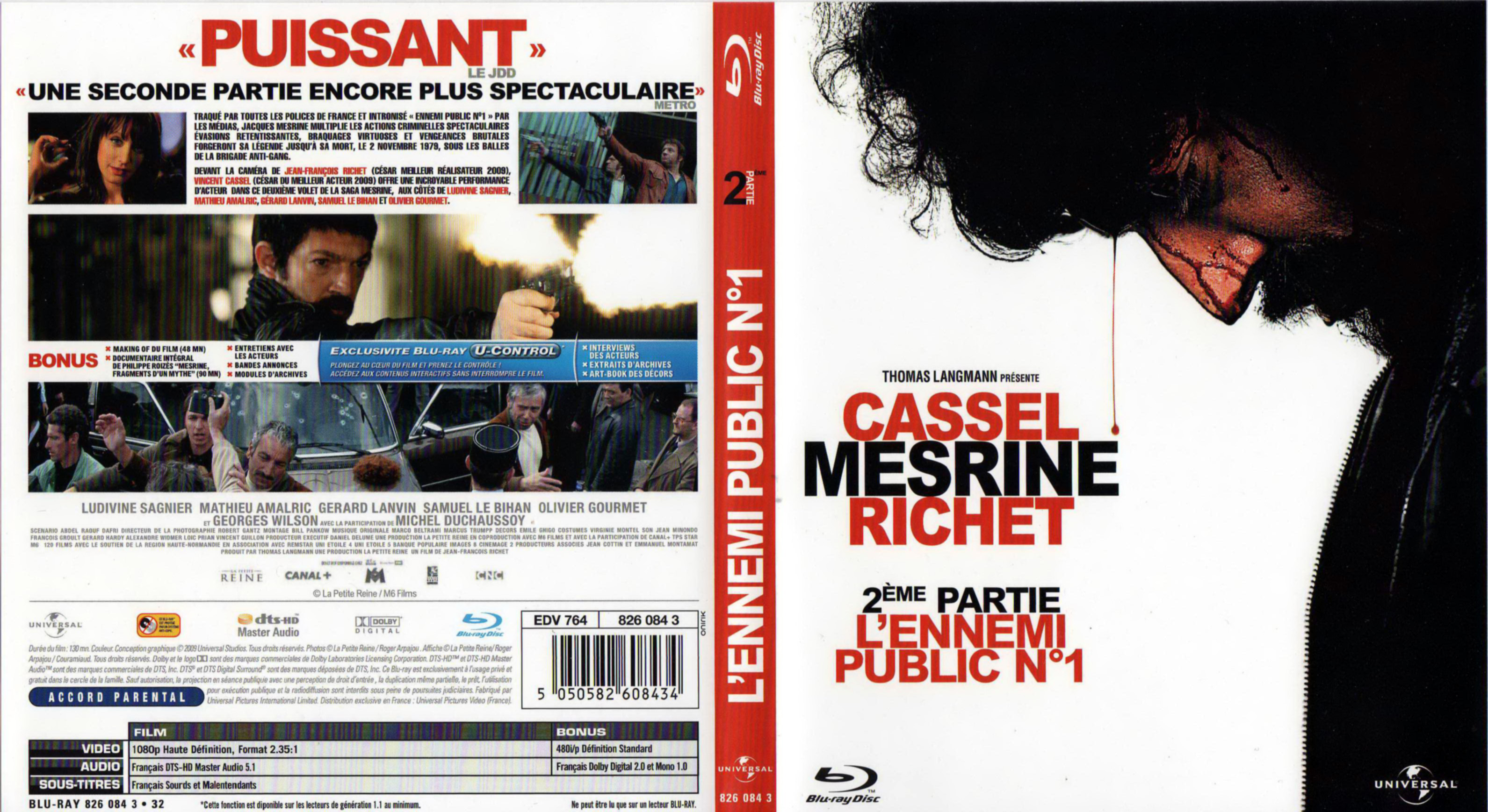 Jaquette DVD Mesrine - L