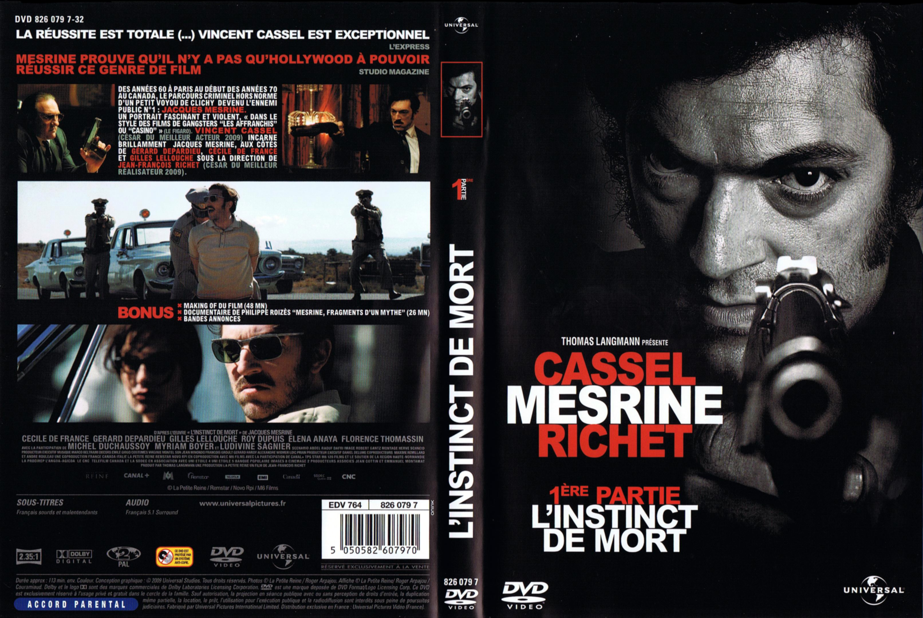 Jaquette DVD Mesrine - L