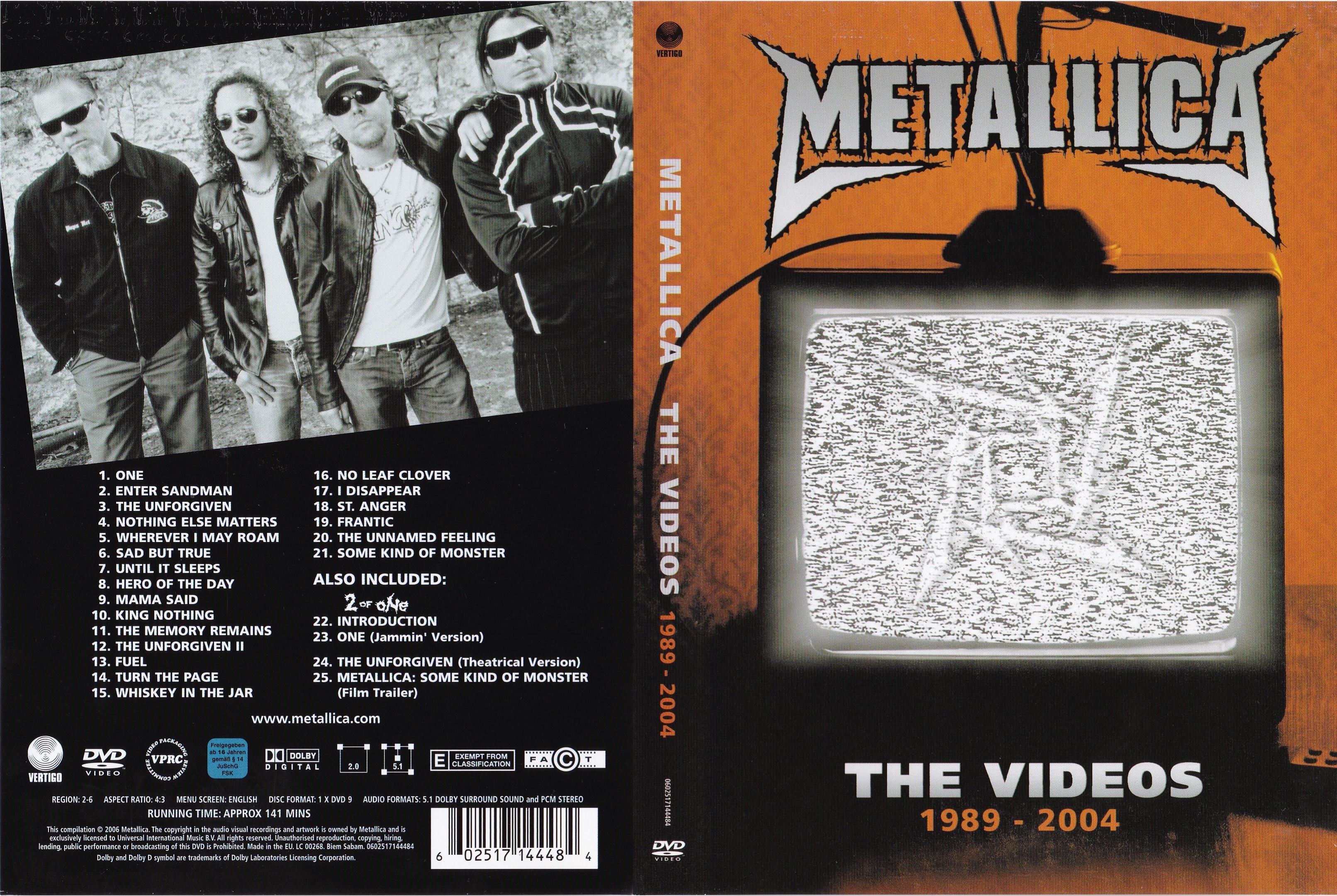 Jaquette DVD Metallica - The Videos 1989-2004
