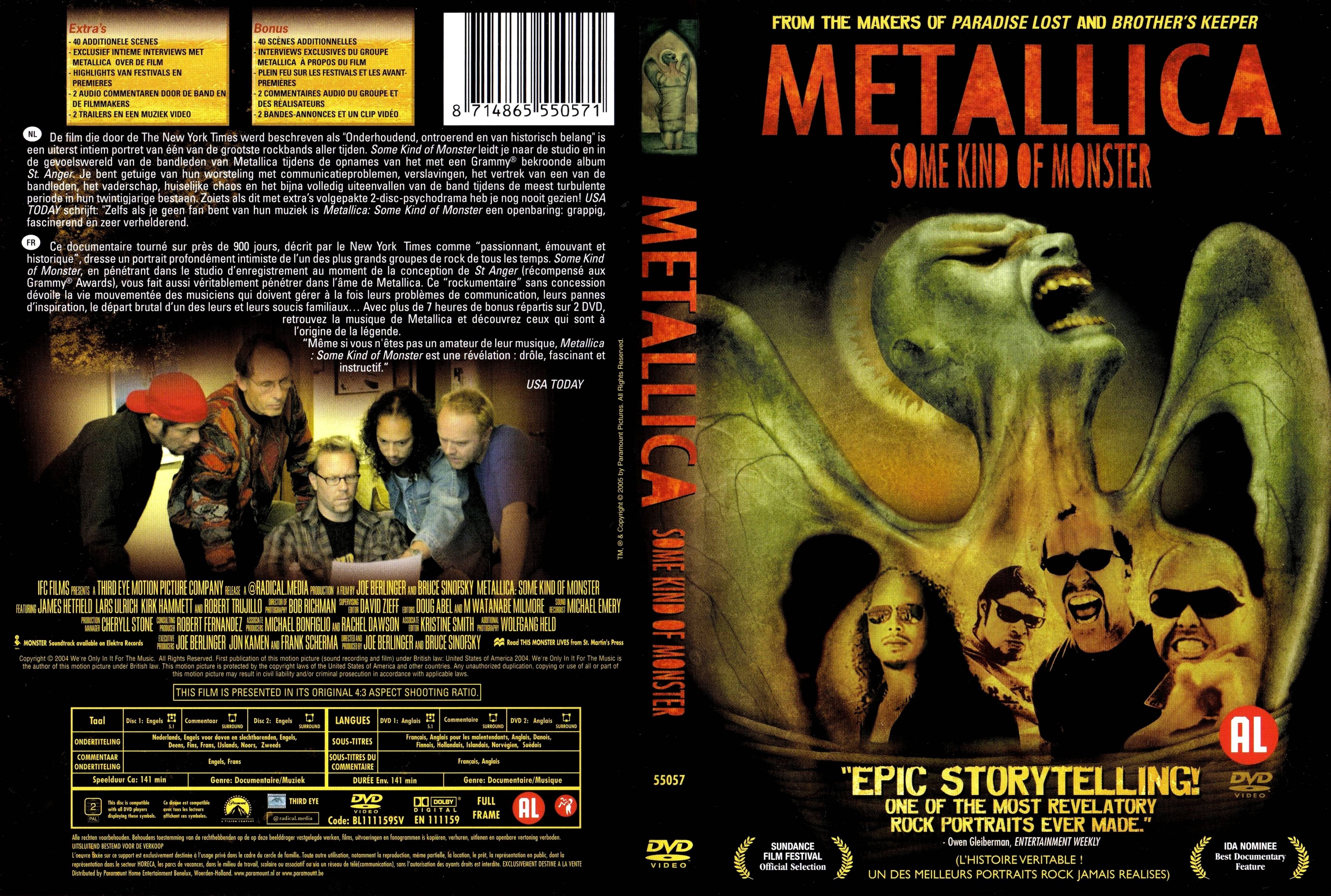 Jaquette DVD Metallica some kind of monster