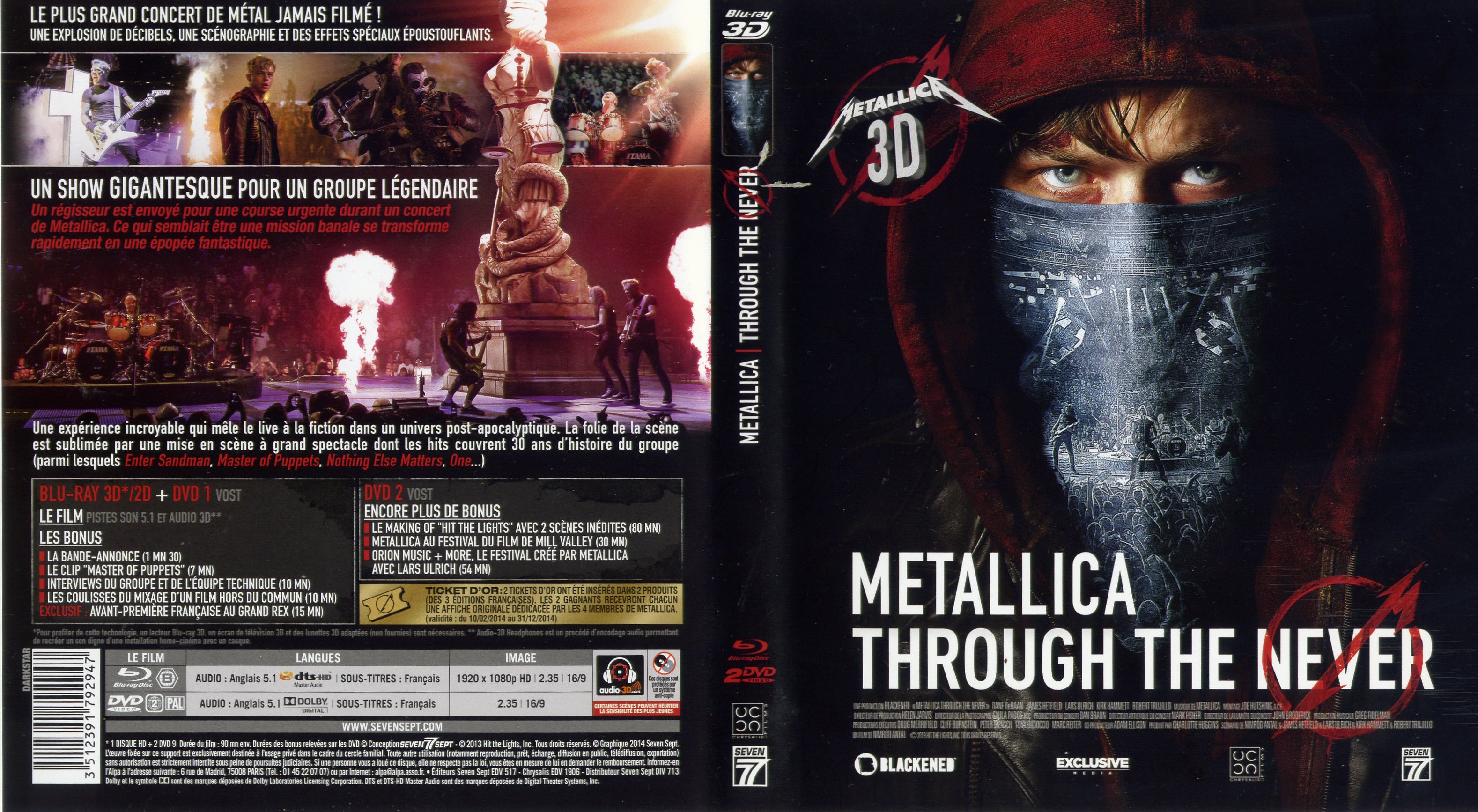 Jaquette DVD Metallica through the never (BLU-RAY)