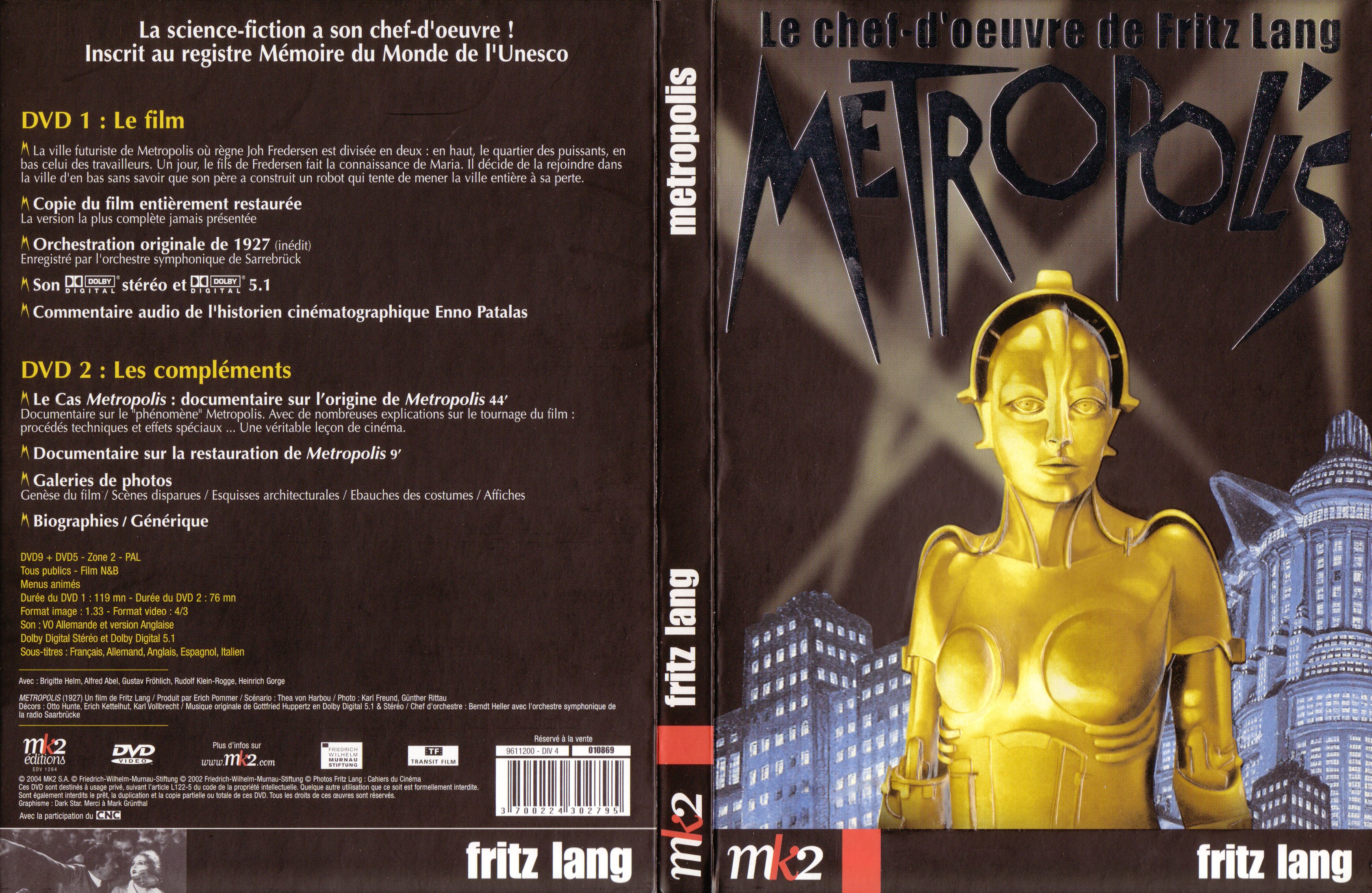 Jaquette DVD Metropolis (1927)