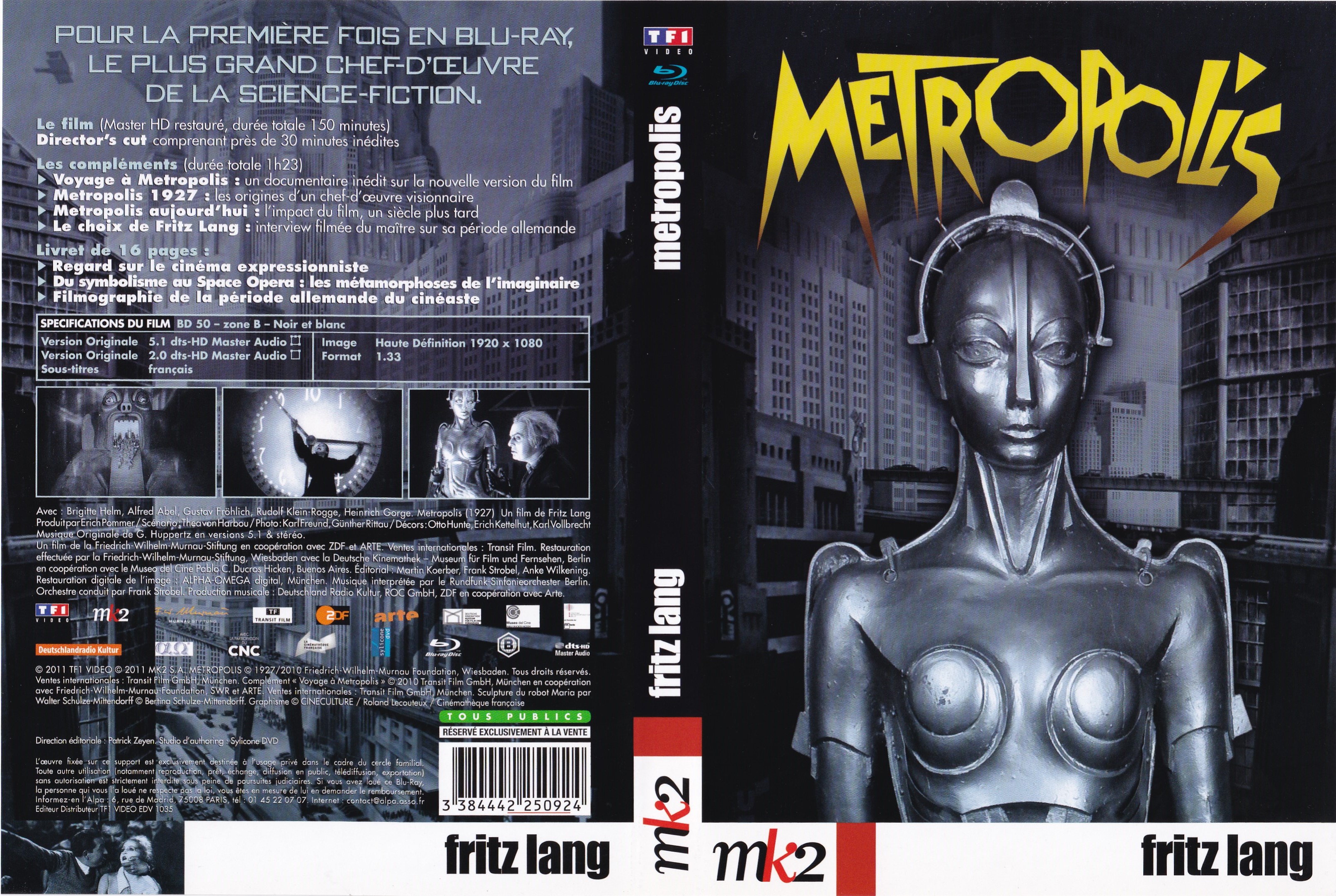 Jaquette DVD Metropolis (1927) (BLU-RAY)