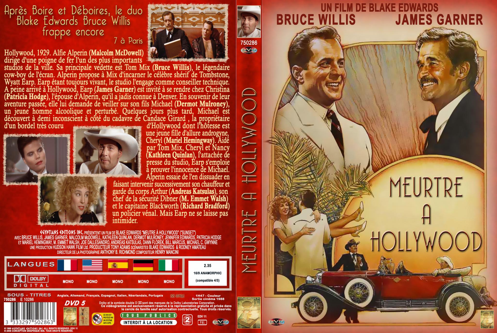 Jaquette DVD Meurtre a hollywood custom