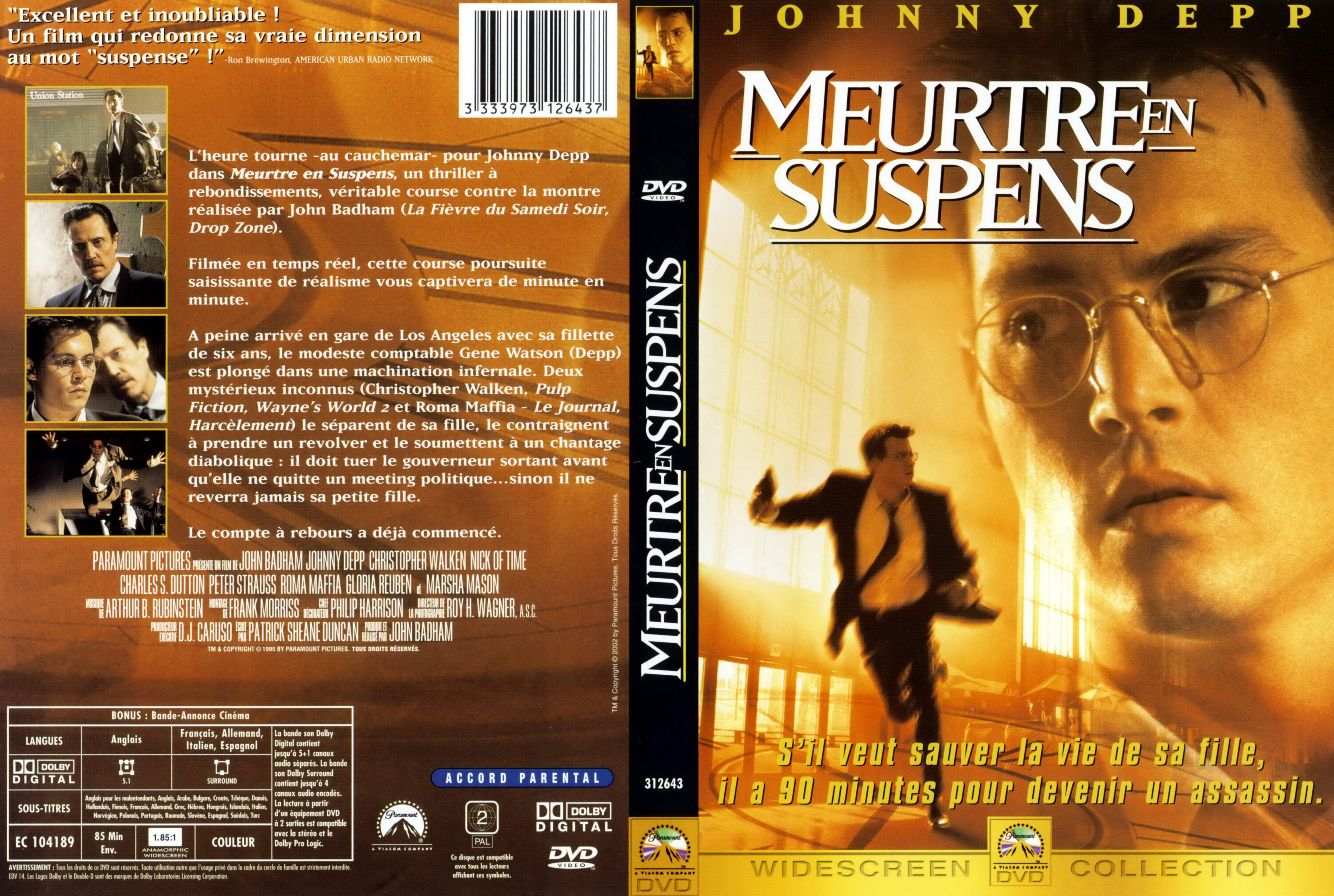 Jaquette DVD Meurtre en suspens