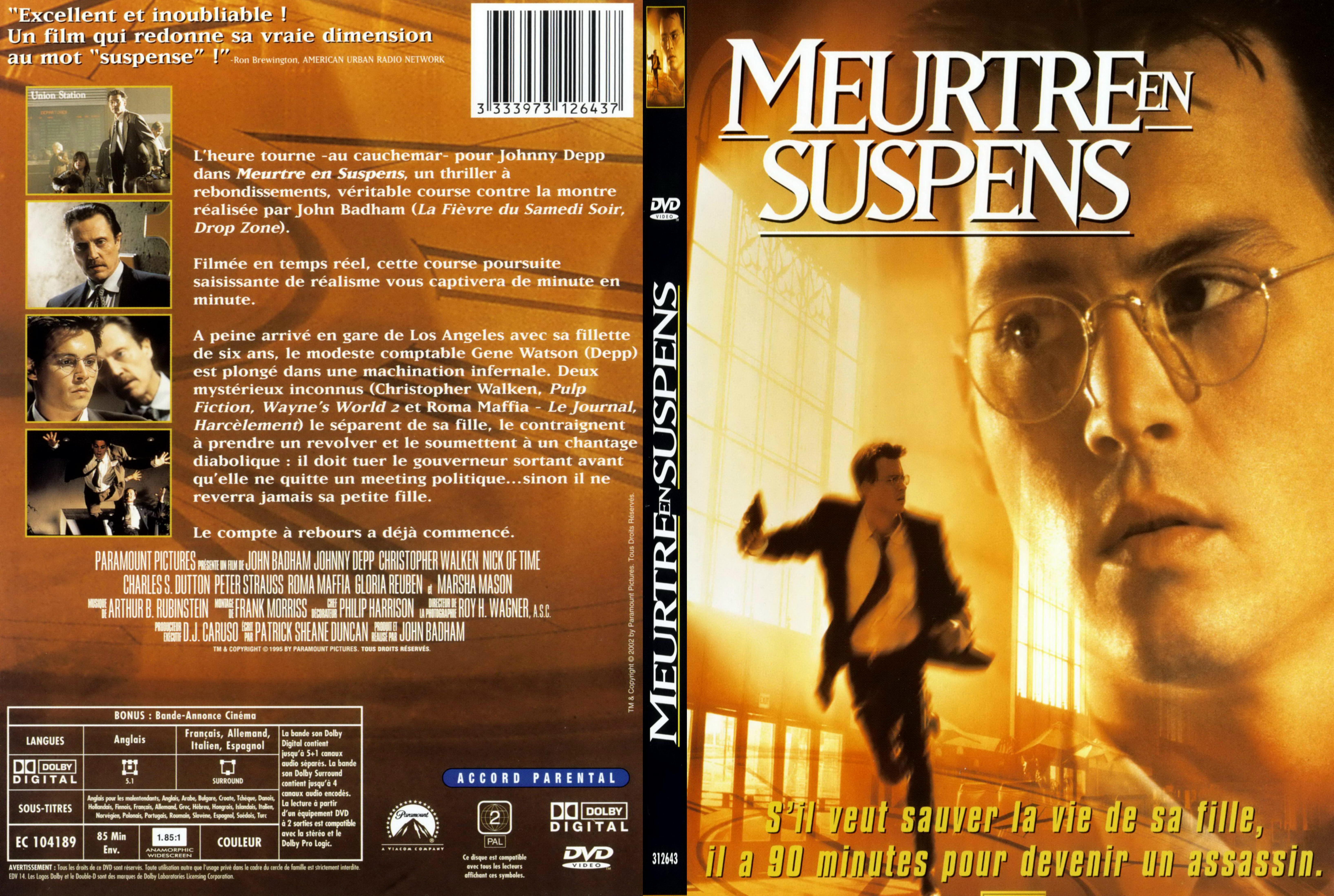 Jaquette DVD Meurtre en suspens - SLIM