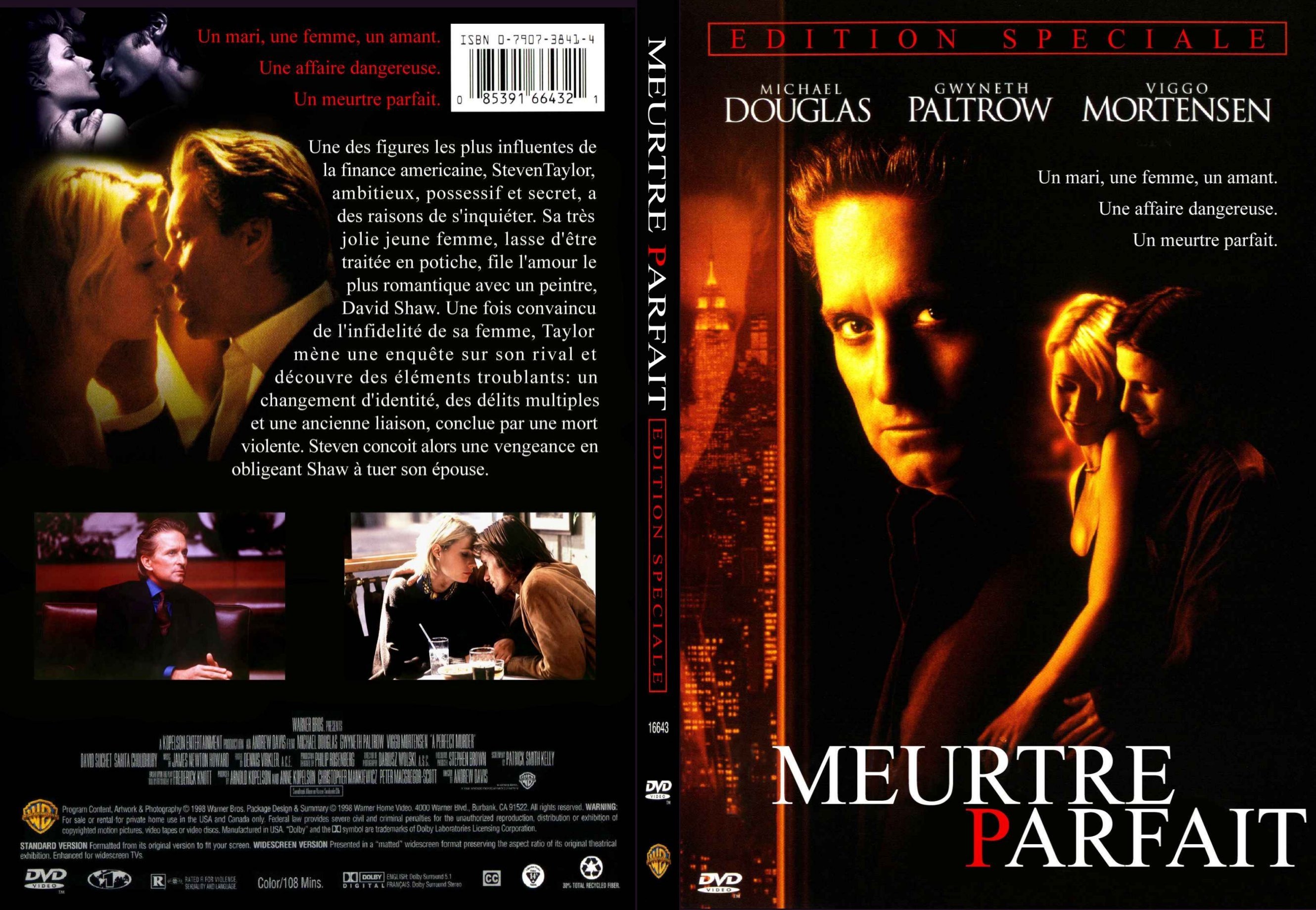 Jaquette DVD Meurtre parfait - SLIM