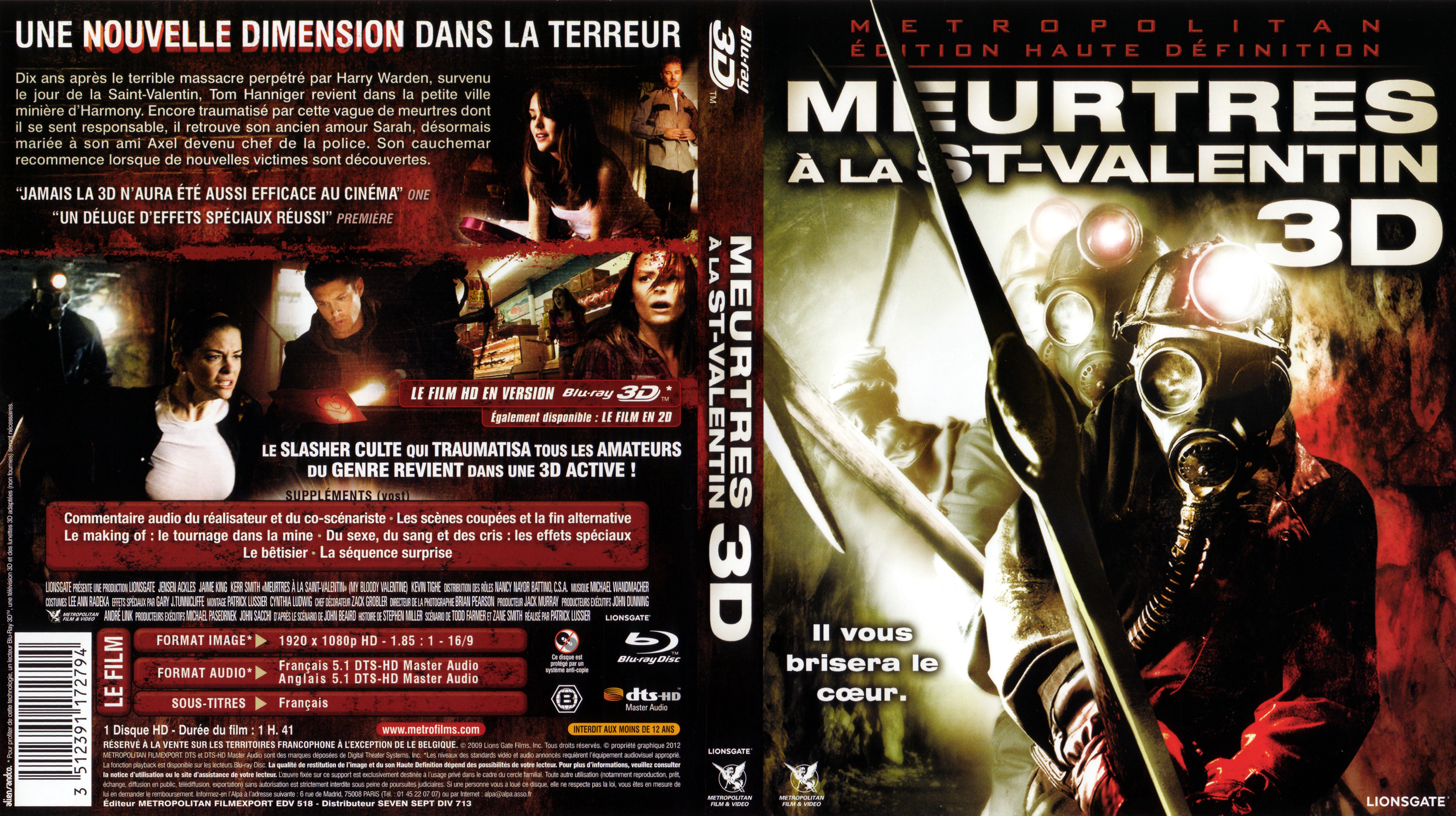 Jaquette DVD Meutres  la St-Valentin 3D (BLU-RAY)