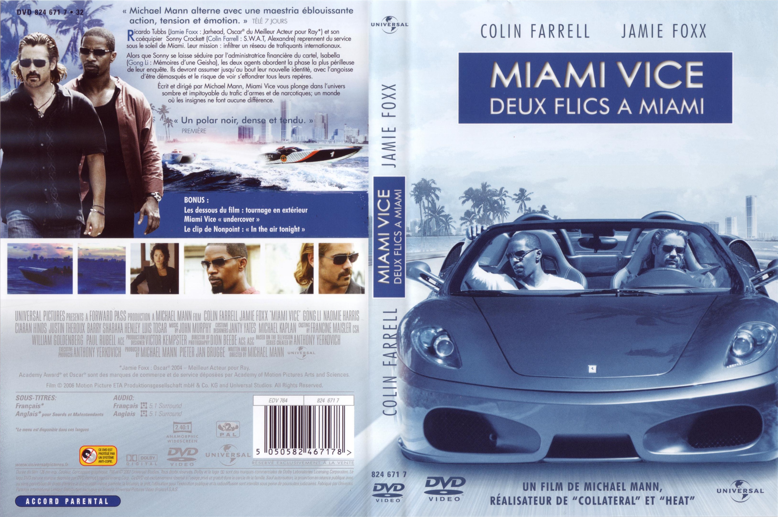 Jaquette DVD Miami vice - Deux flics  Miami