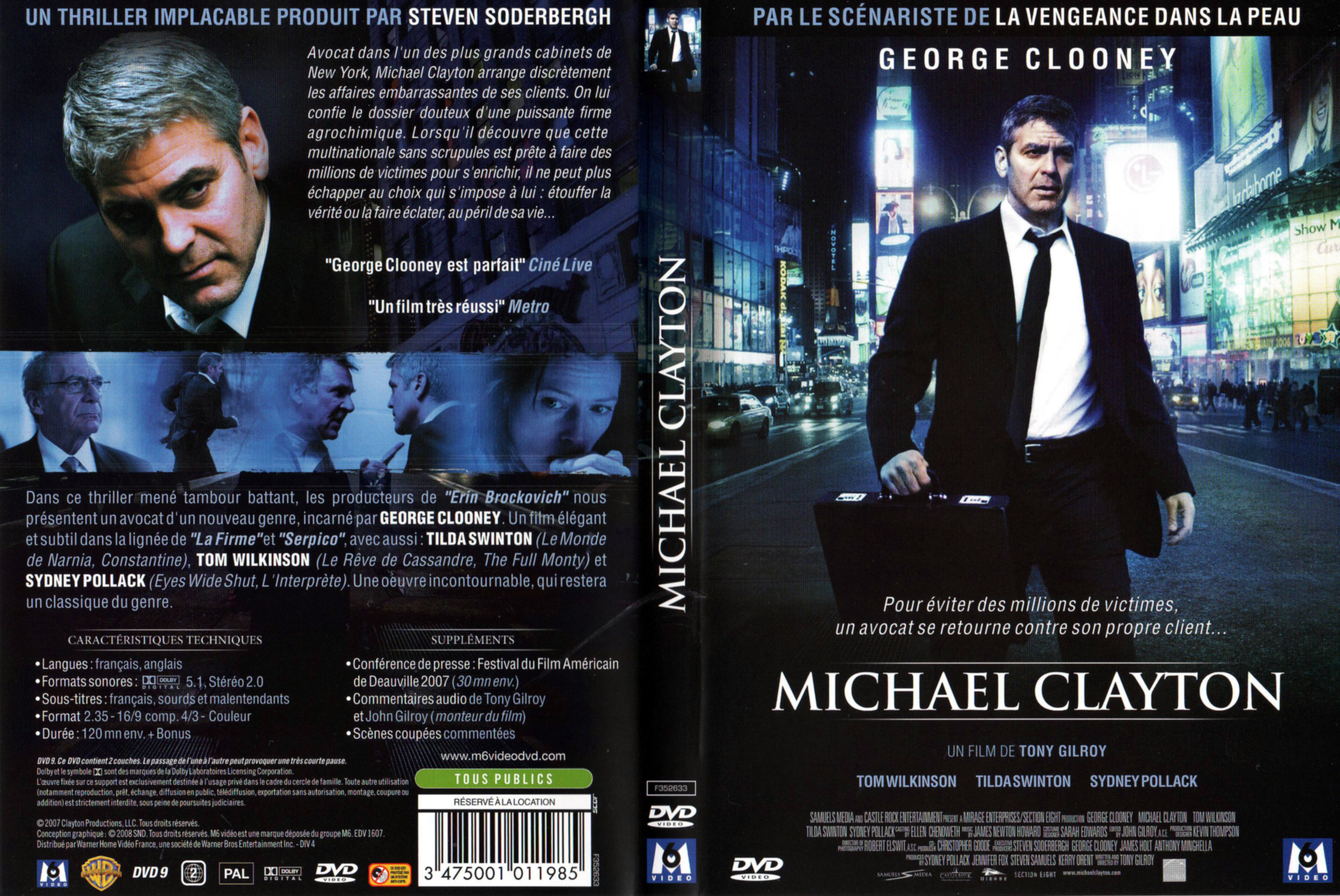 Jaquette DVD Michael Clayton