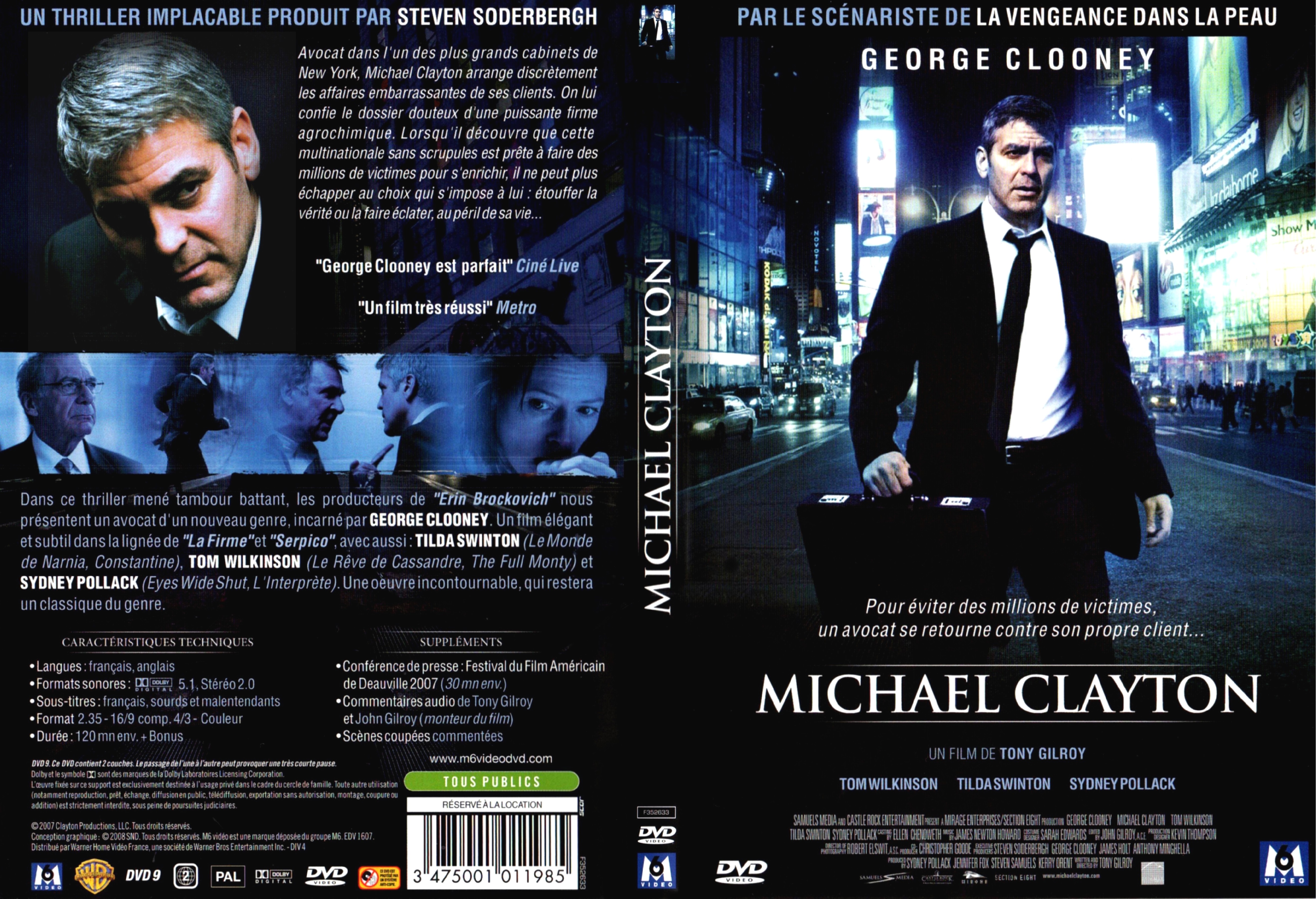 Jaquette DVD Michael Clayton - SLIM