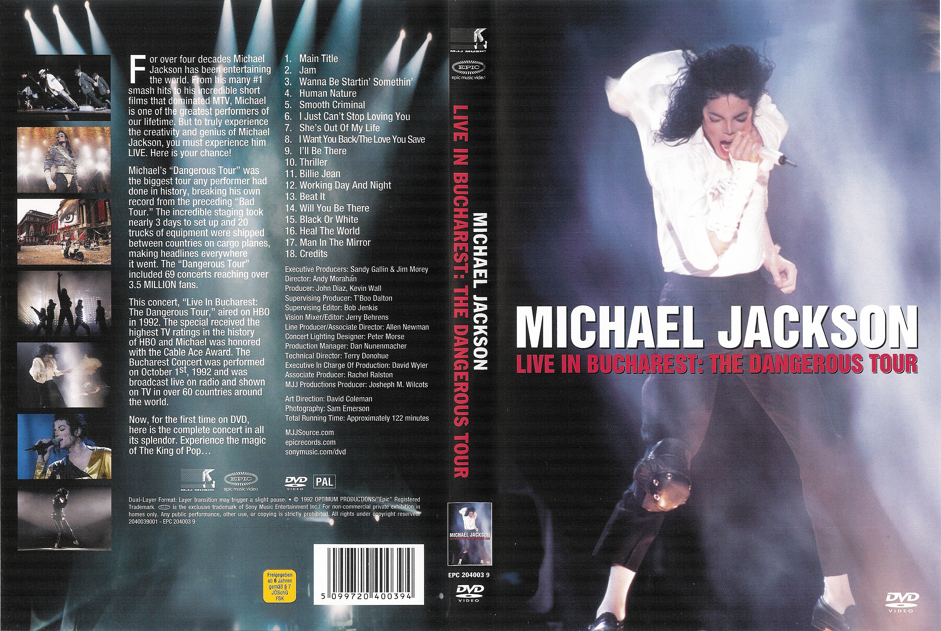 Jaquette DVD Michael Jackson Live in Bucarest the dangerous tour