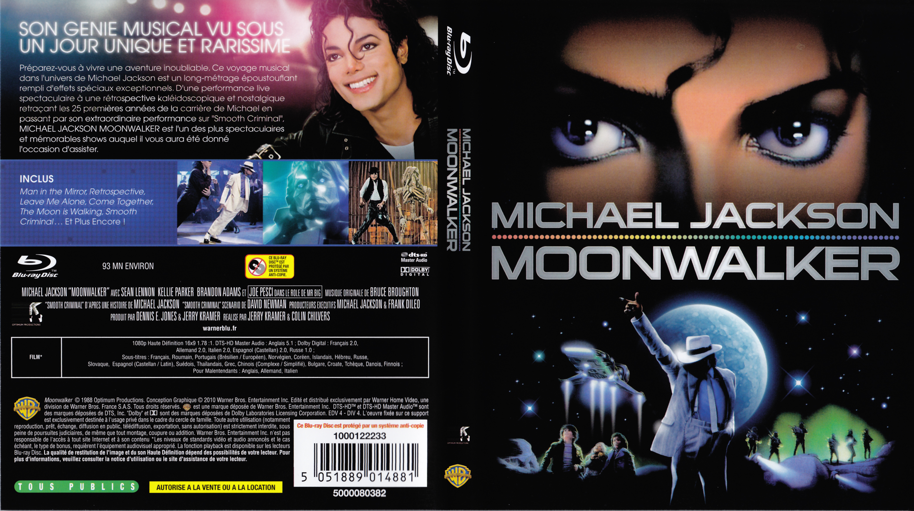 Jaquette DVD Michael Jackson Moonwalker (BLU-RAY)