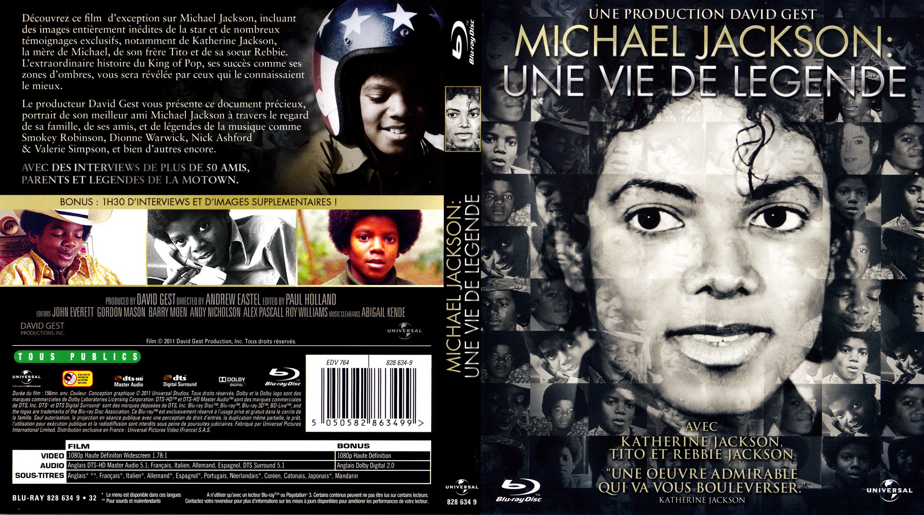 Jaquette DVD Michael Jackson une vie de lgende (BLU-RAY)