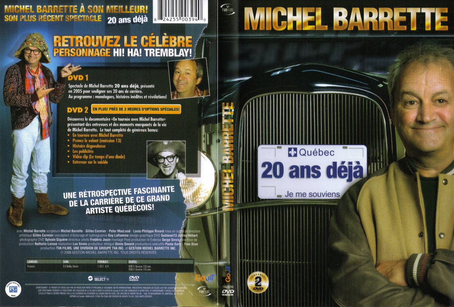 Jaquette DVD Michel Barette 20 ans dj