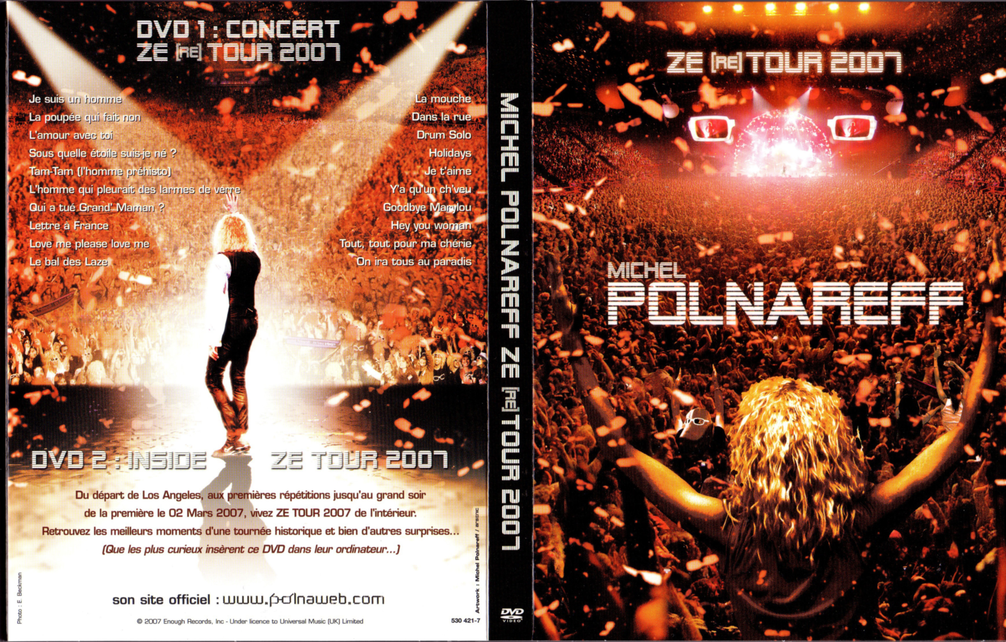 Jaquette DVD Michel Polnareff Ze (re) tour 2007