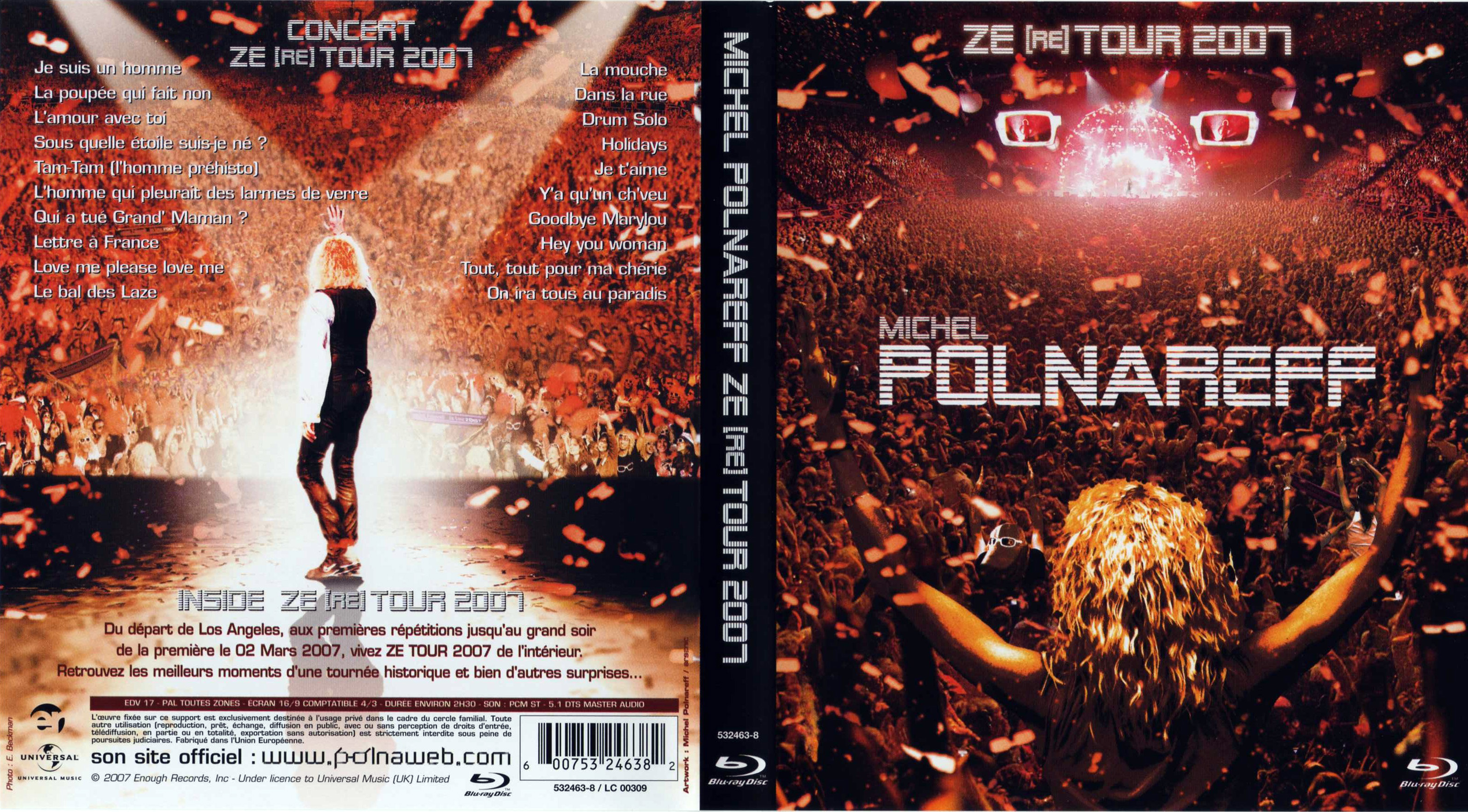 Jaquette DVD Michel Polnareff Ze (re) tour 2007 (BLU-RAY)