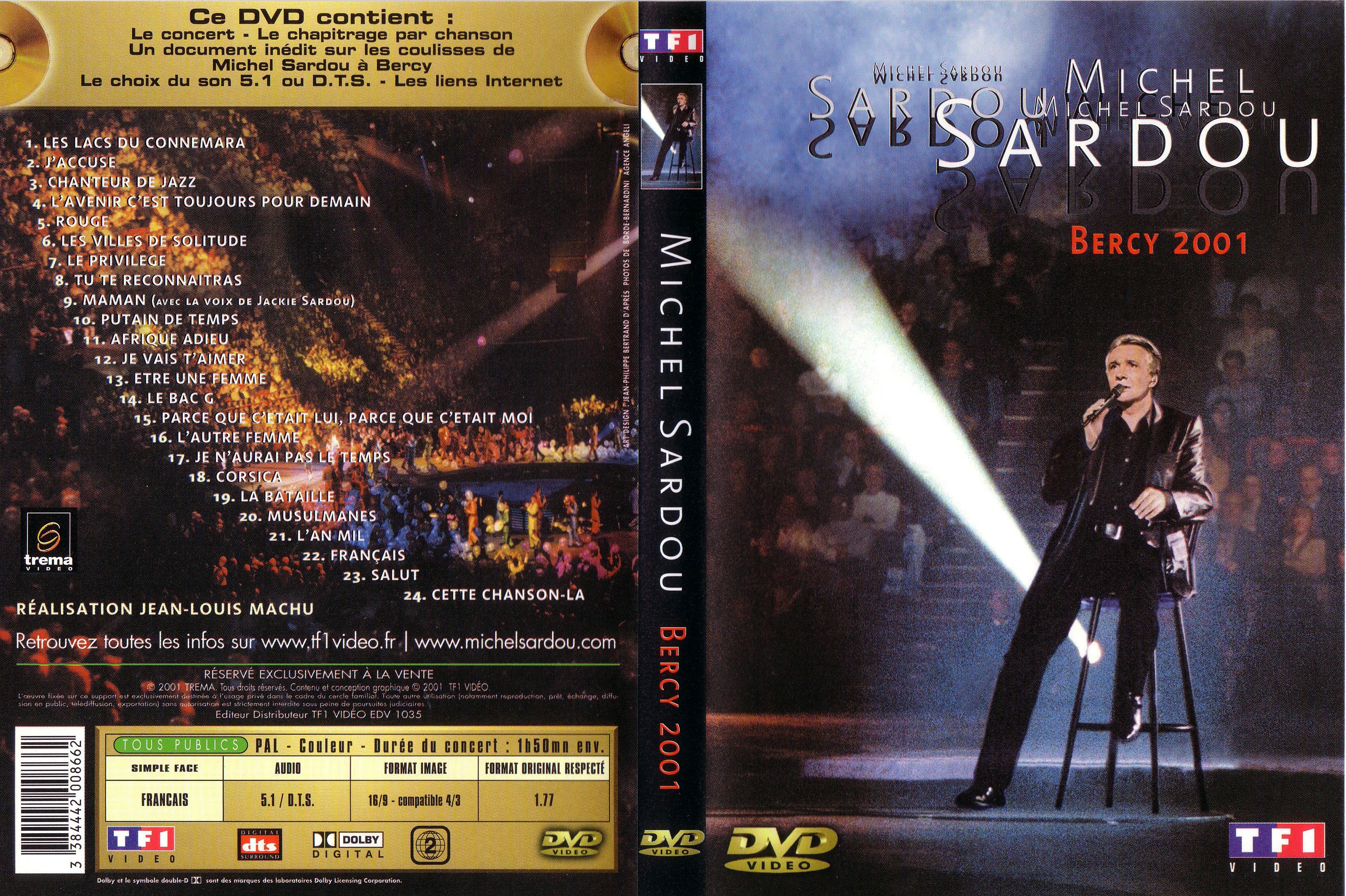 Jaquette DVD Michel Sardou bercy 2001