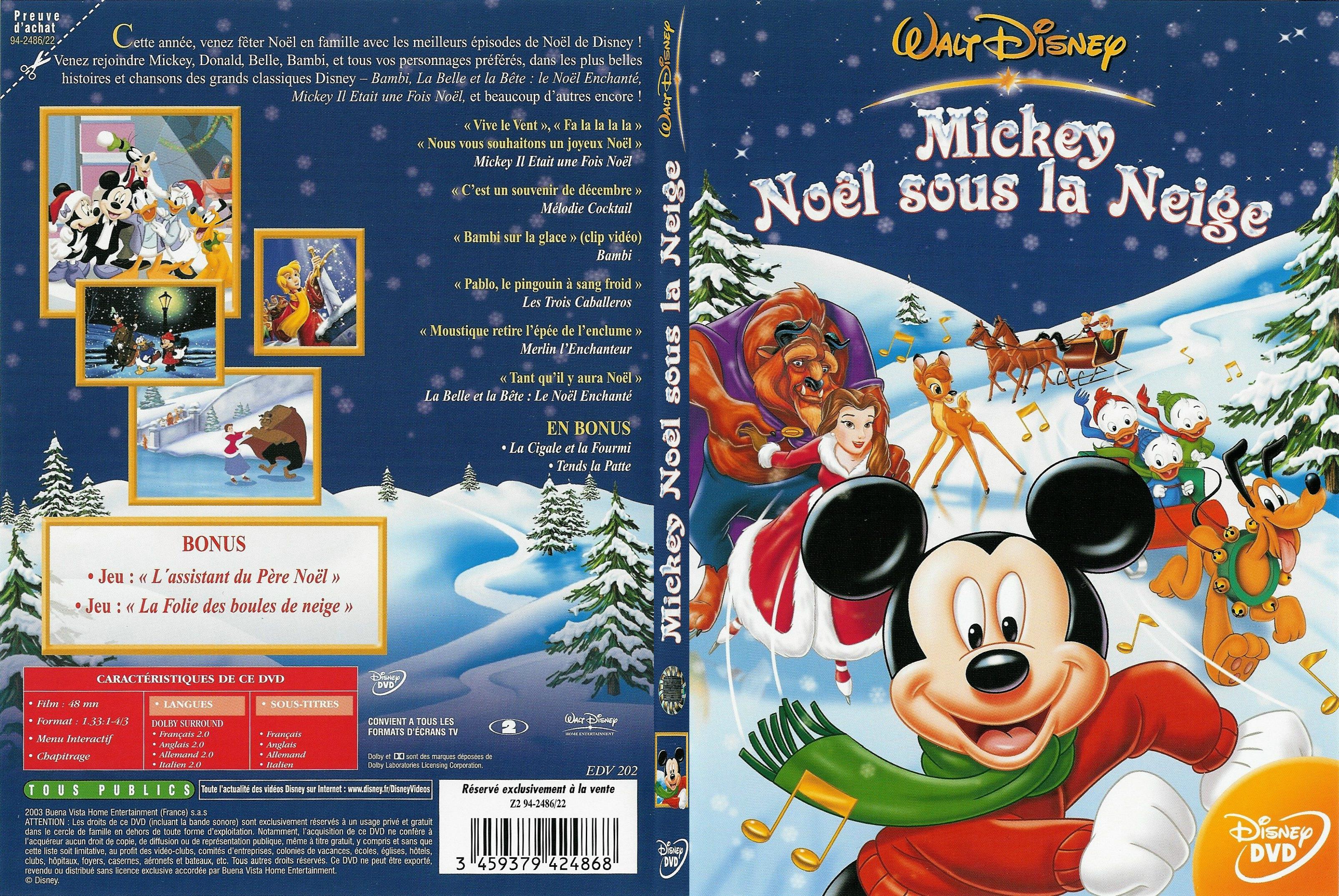 Jaquette DVD Mickey Noel sous la neige - SLIM