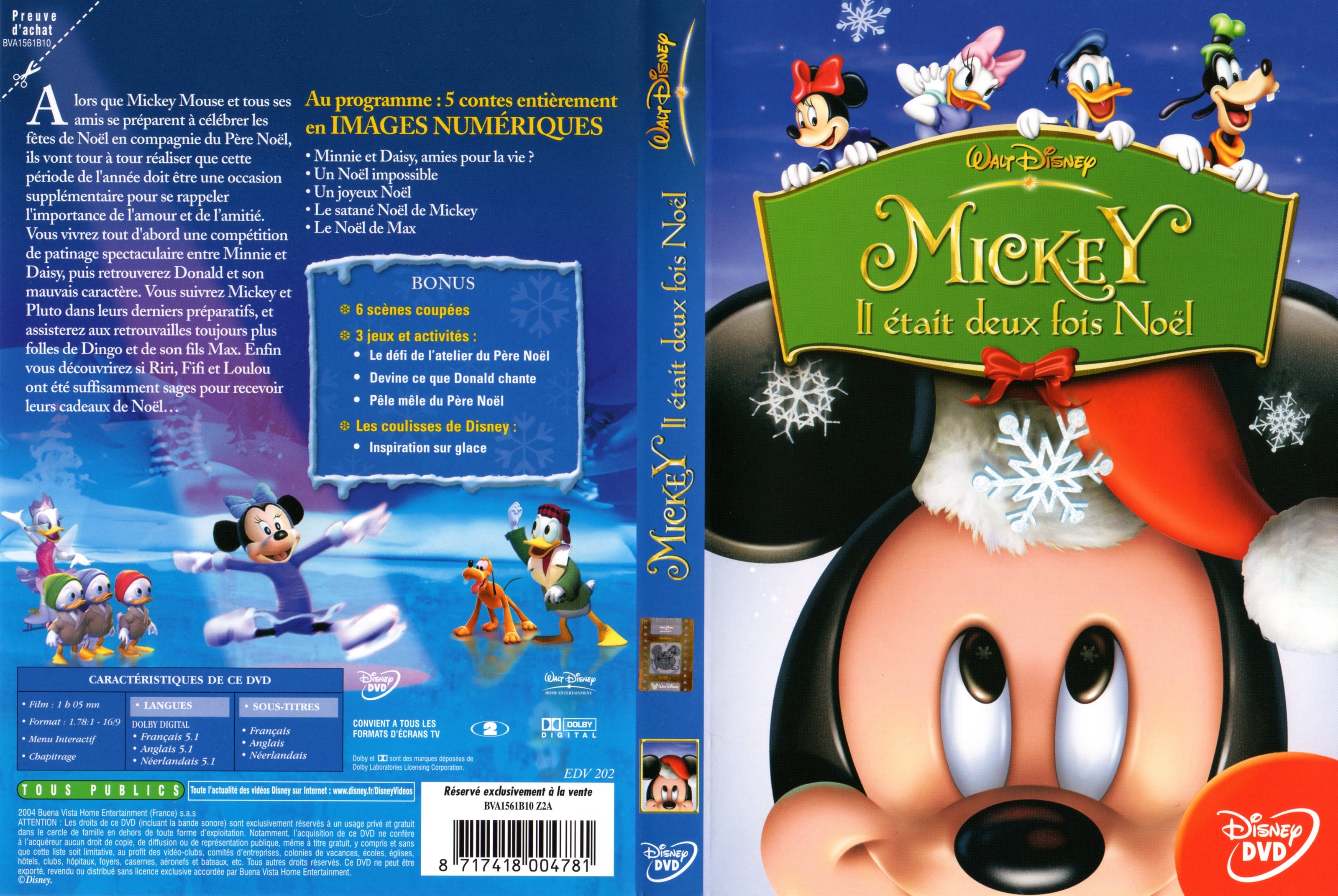 Jaquette DVD Mickey il tait deux fois Noel