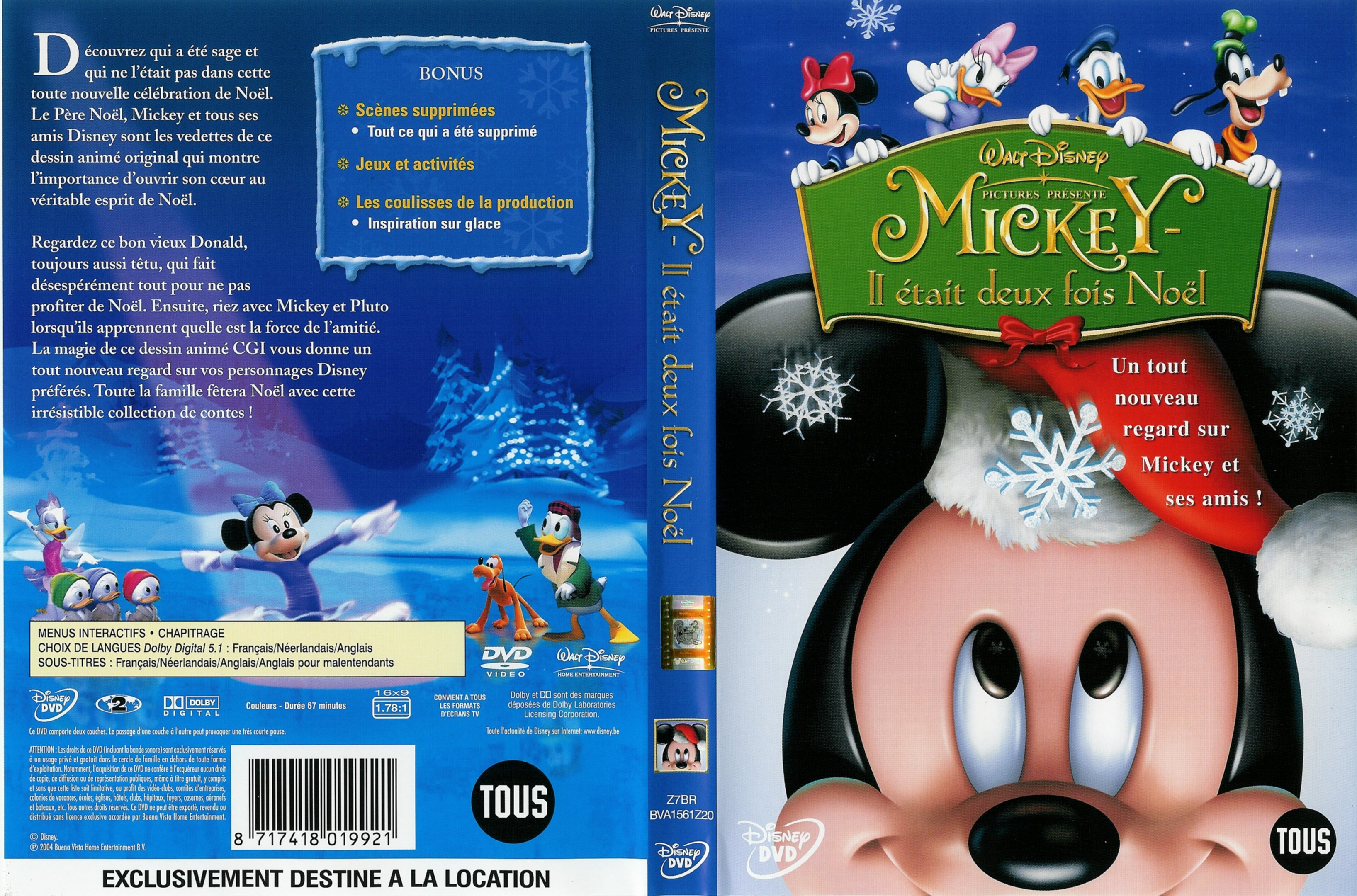 Jaquette DVD Mickey il tait deux fois Noel v2