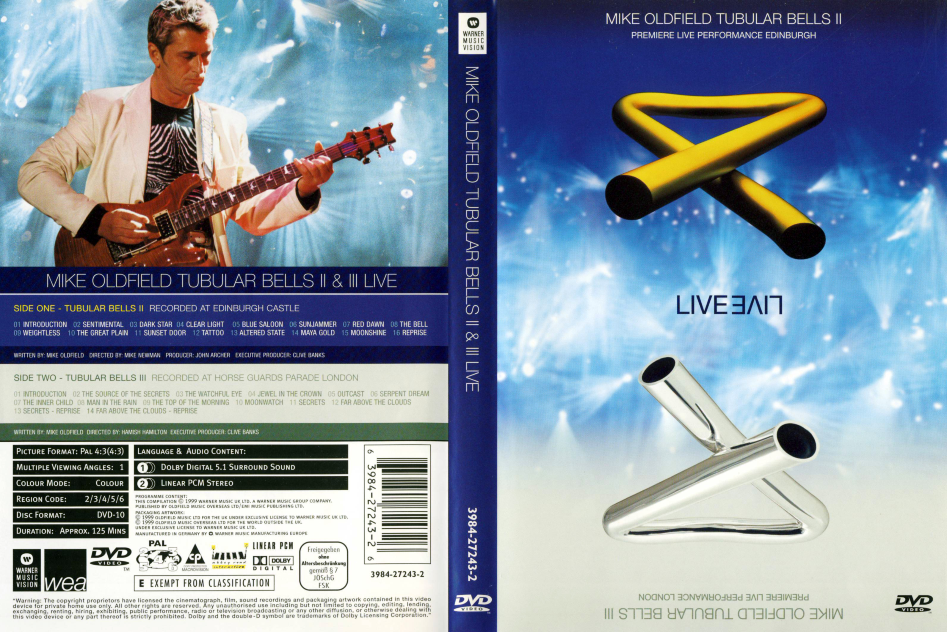 Jaquette DVD Mike Oldfield Tubular Bells 2 et 3