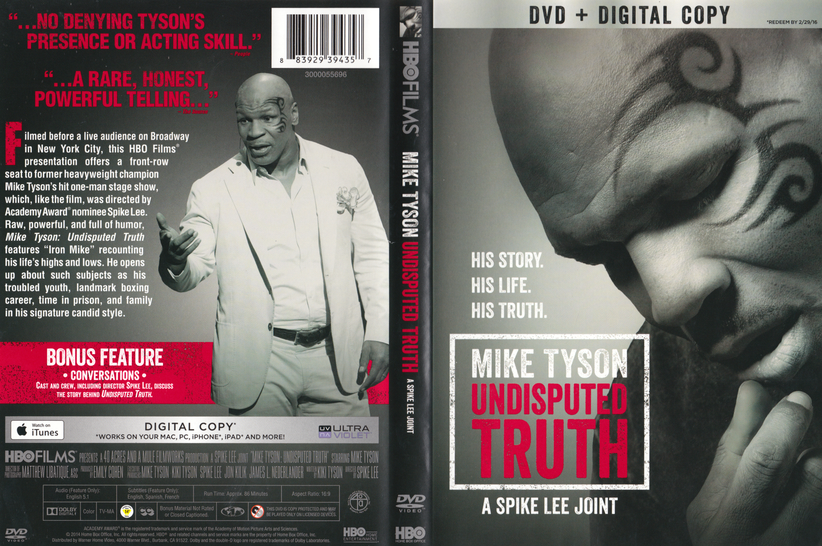 Jaquette DVD Mike Tyson Undisputed Truth Zone 1