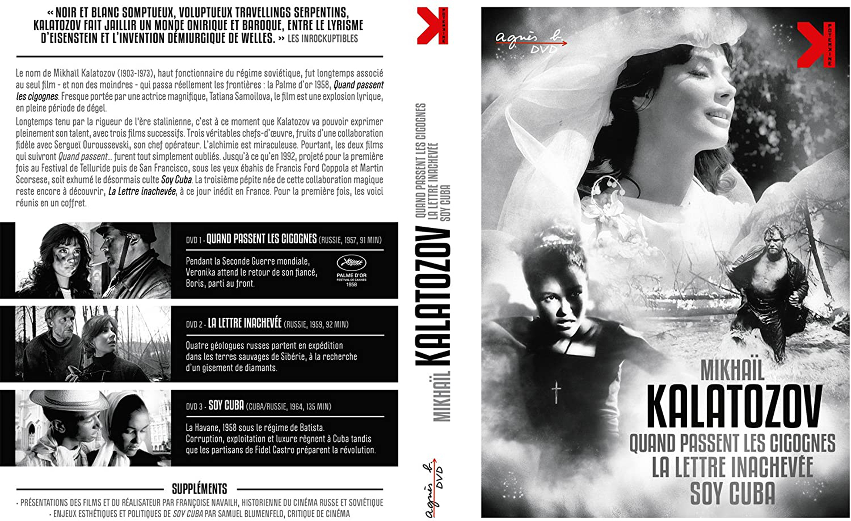 Jaquette DVD Mikhail Kalatozov  Quand passent Les cigognes + La Lettre inachevee + Soy Cuba