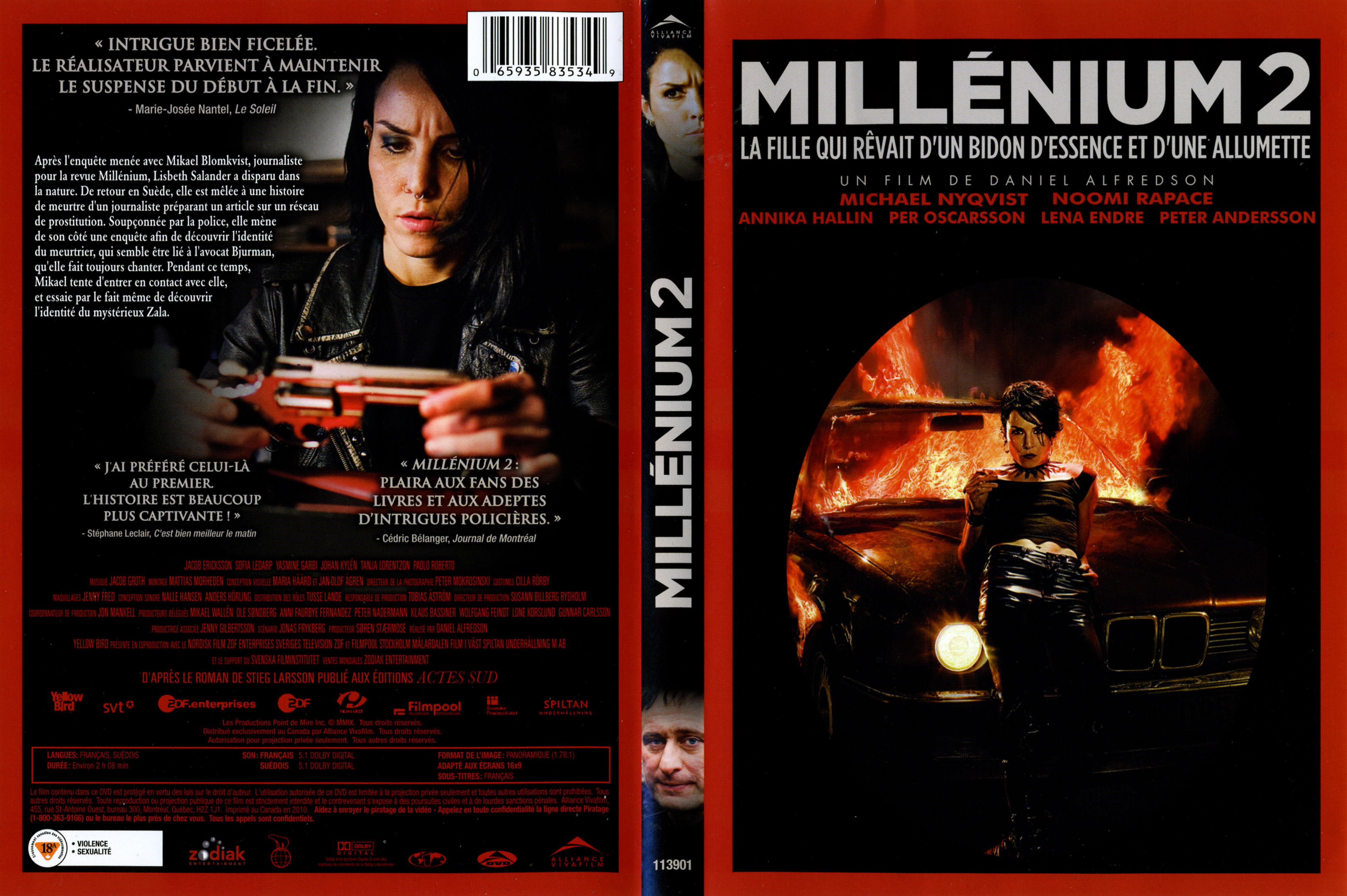 Jaquette DVD Millenium 2 La fille qui revait d un bidon d