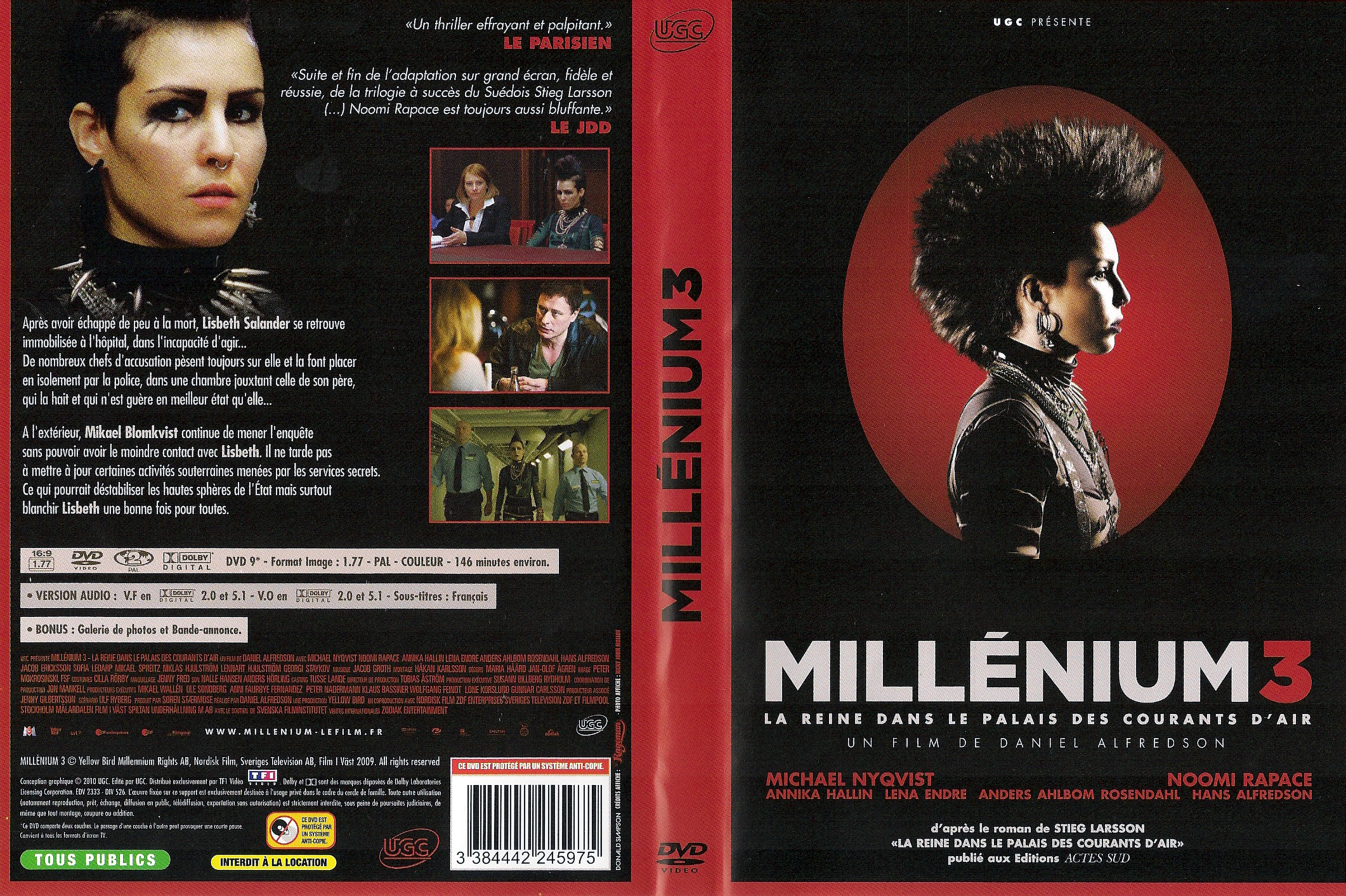 Jaquette DVD Millenium 3 La reine dans le palais des courants d