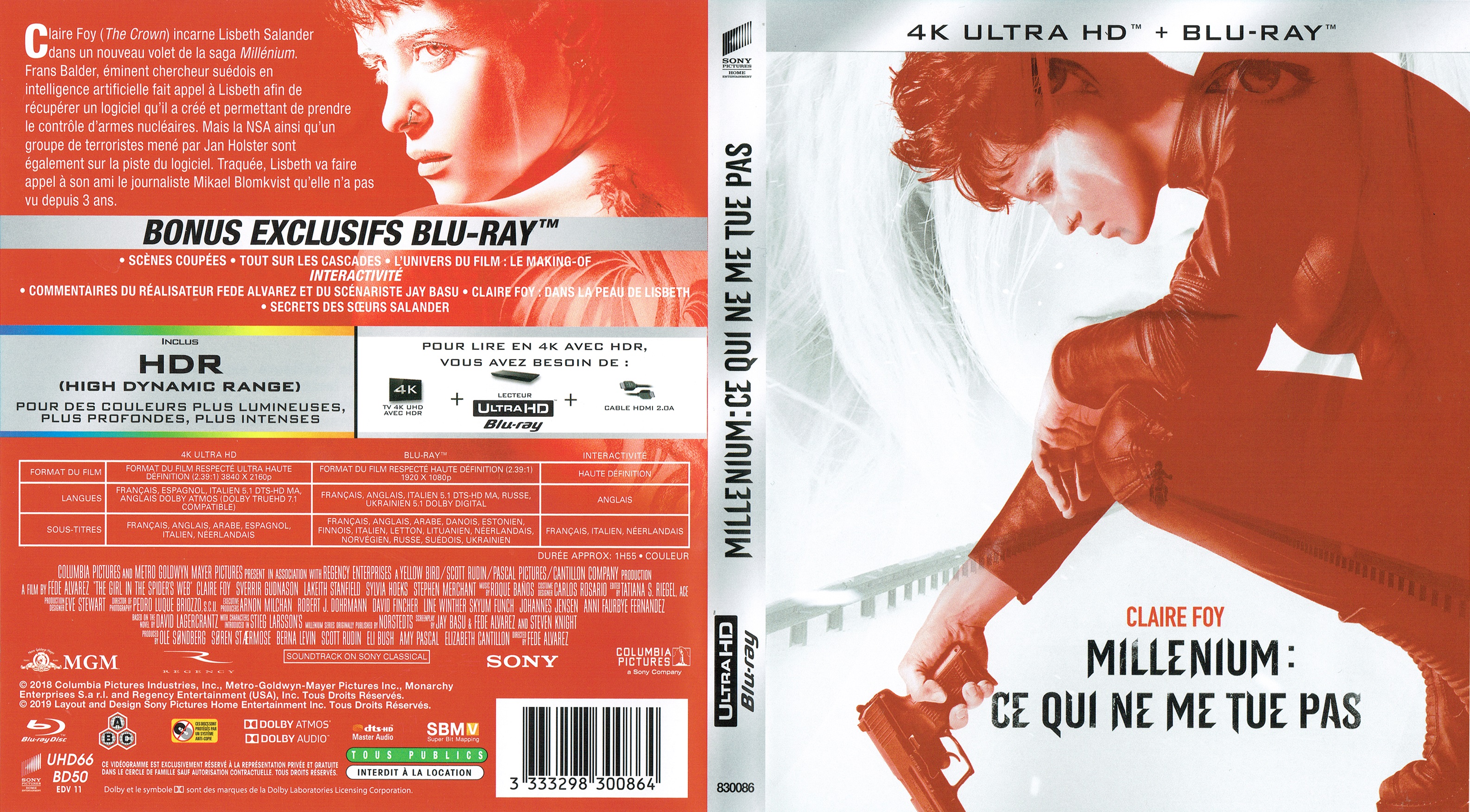Jaquette DVD Millenium Ce qui ne me tue pas 4K (BLU-RAY)