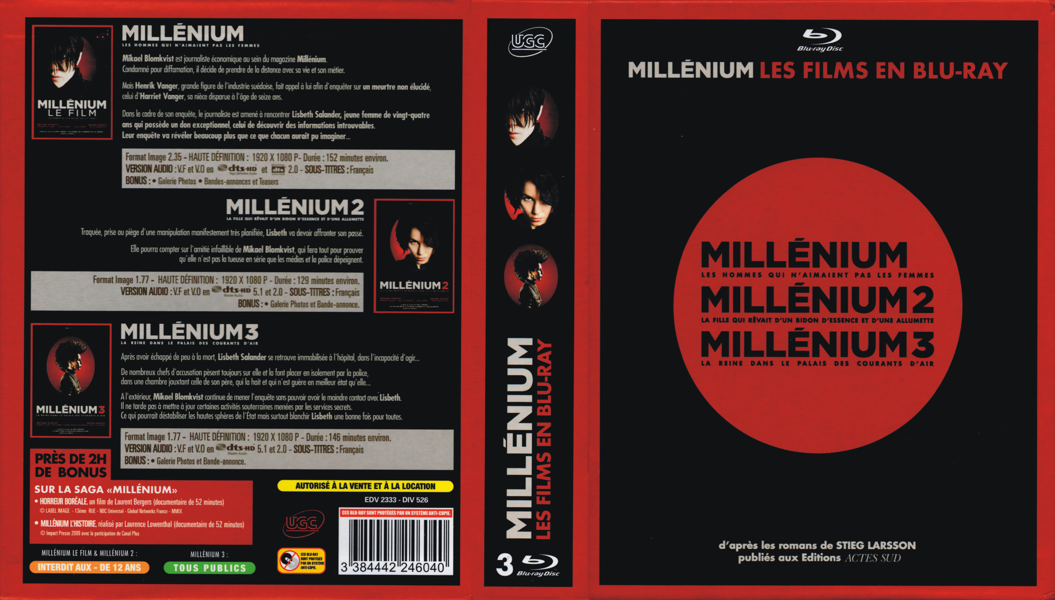 Jaquette DVD Millenium Trilogie (BLU-RAY)