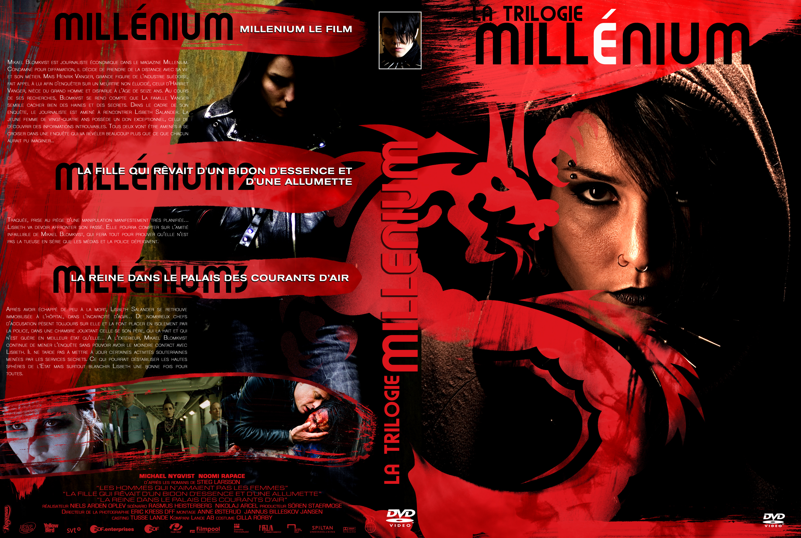 Jaquette DVD Millenium Trilogie custom