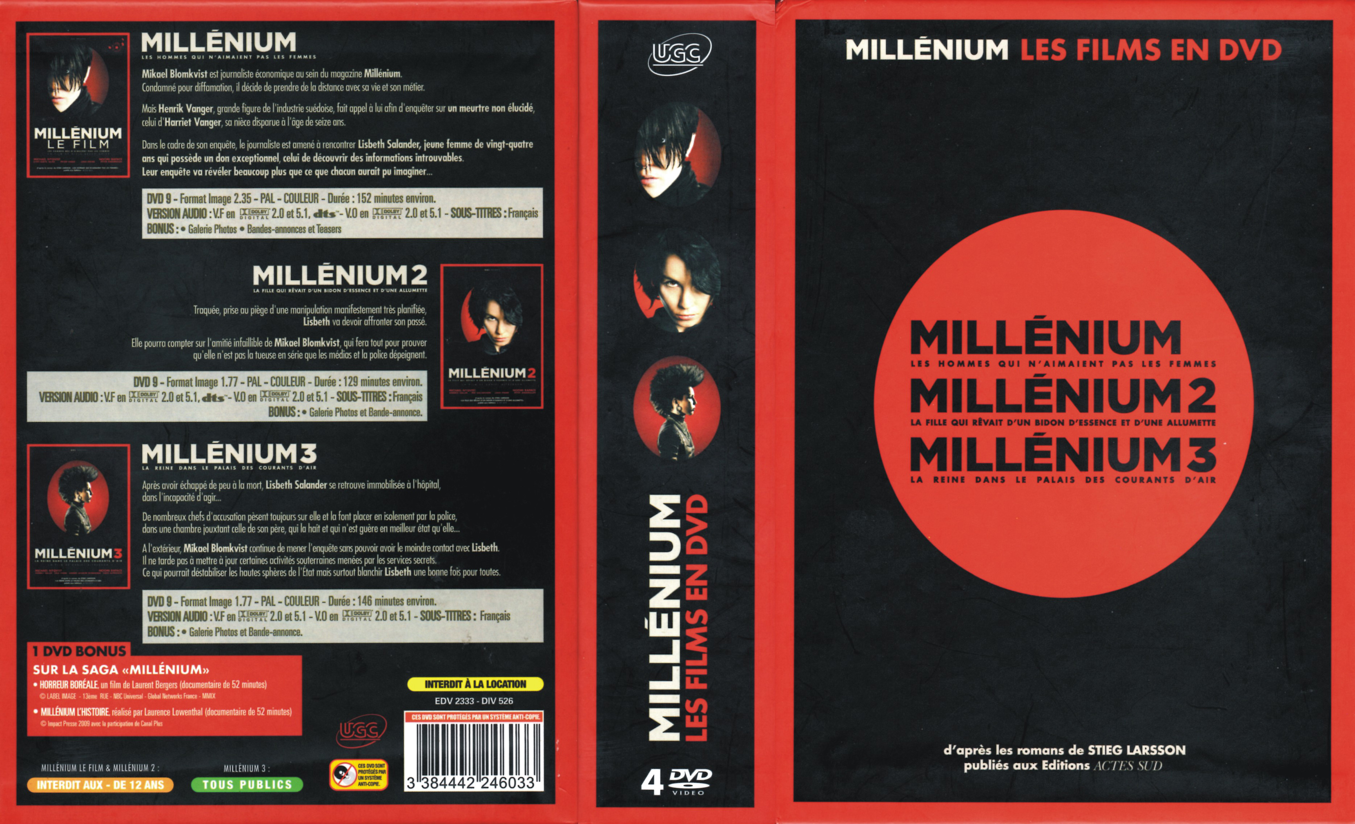 Jaquette DVD Millenium trilogie COFFRET