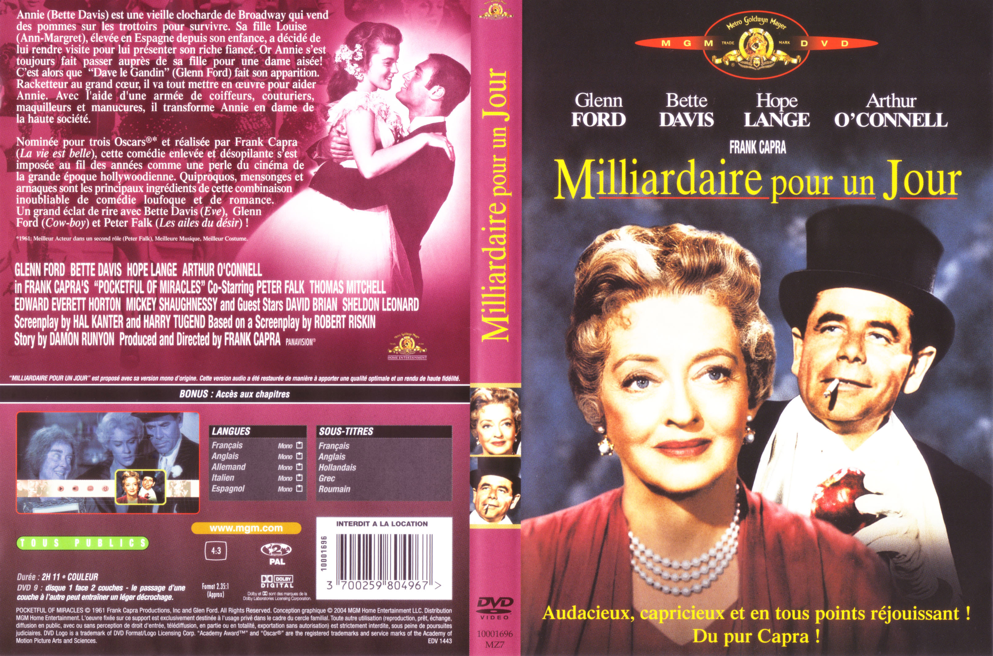 Jaquette DVD Milliardaire pour un jour