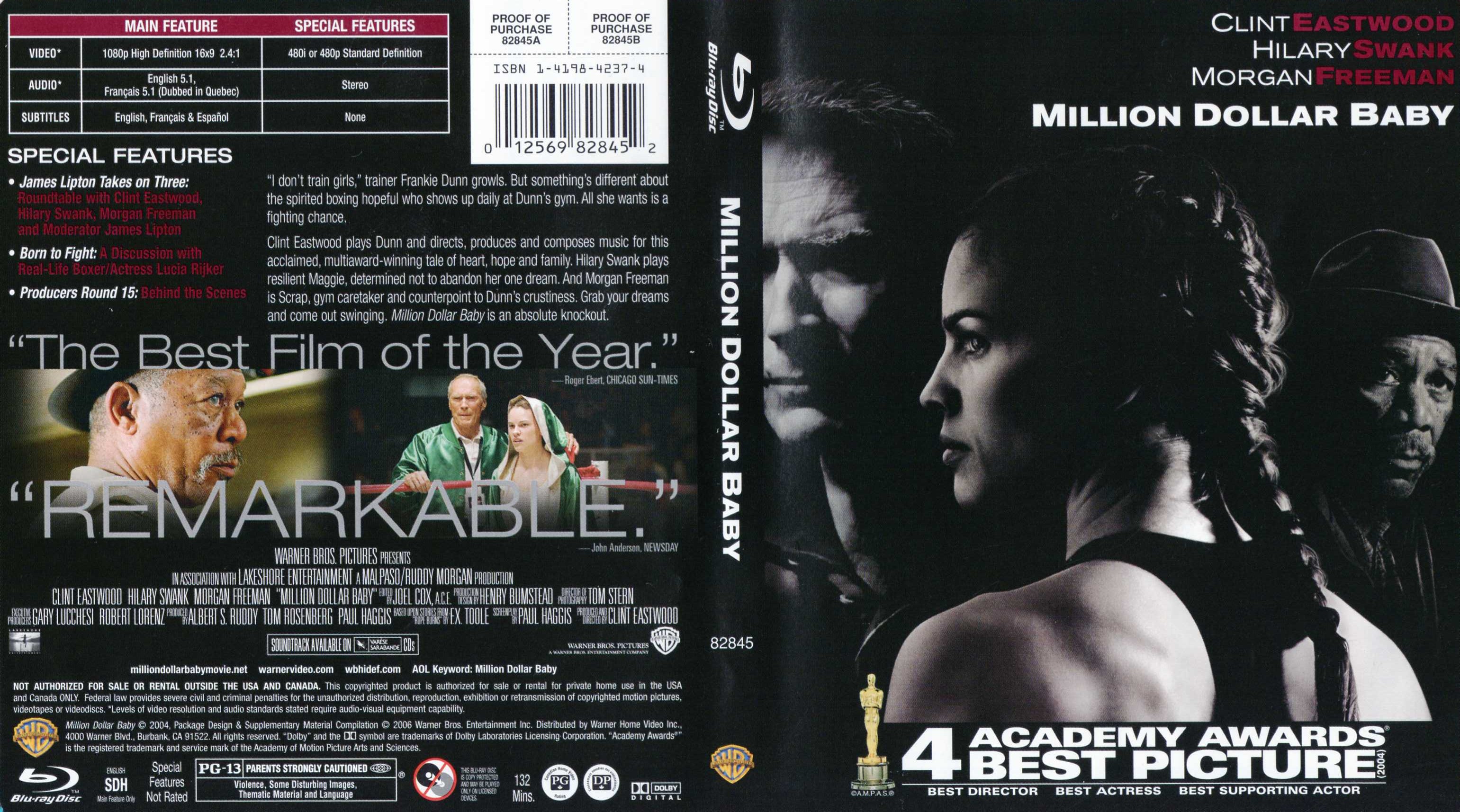 Jaquette DVD Million dollar baby (BLU-RAY) Zone 1