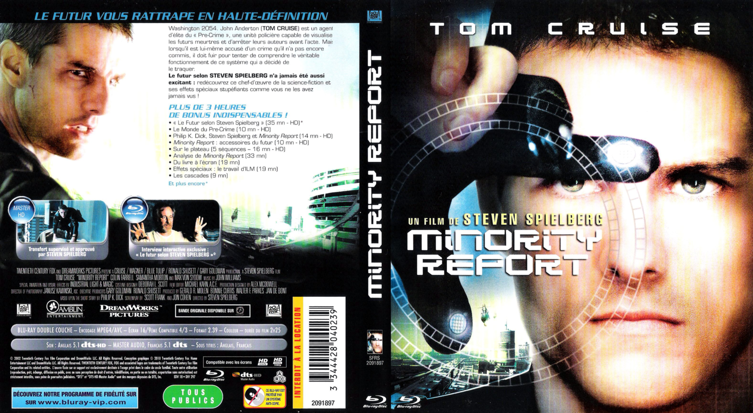 Jaquette DVD Minority report (BLU-RAY) v2