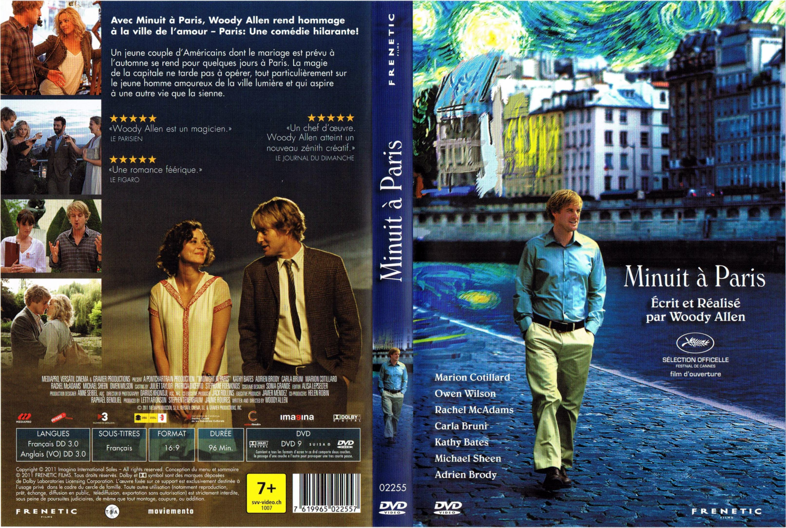 Jaquette DVD Minuit  Paris