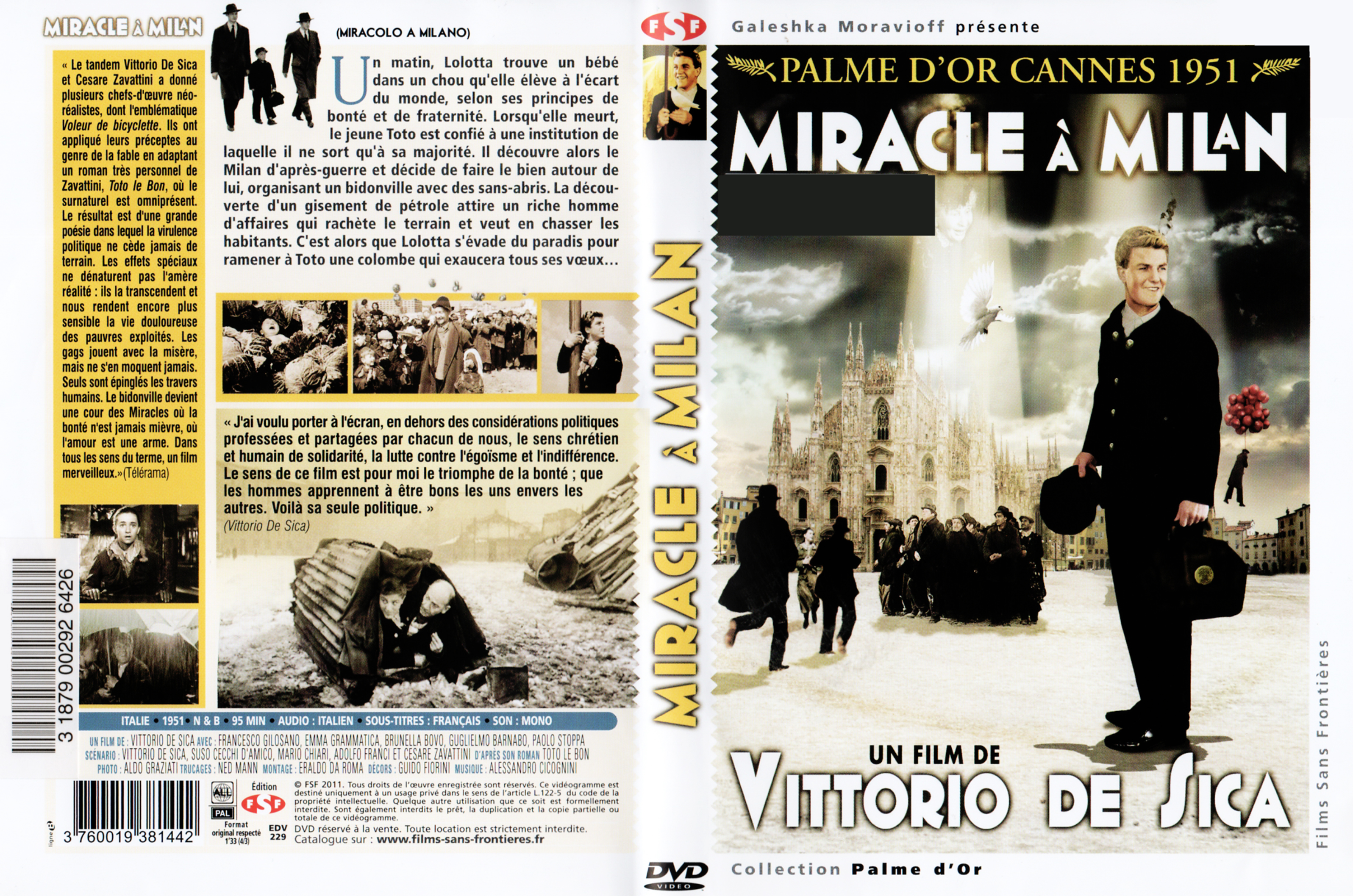Jaquette DVD Miracle  Milan