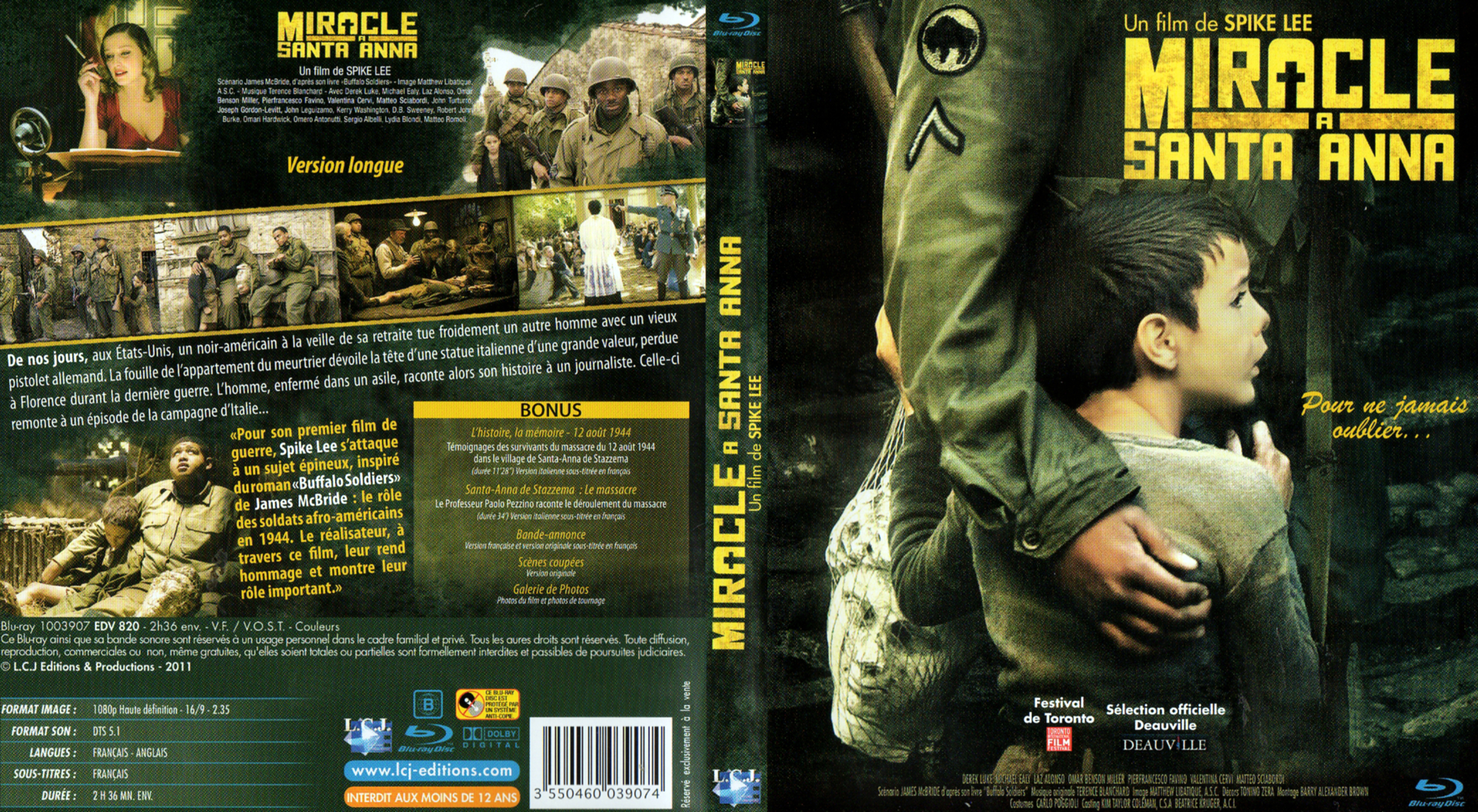 Jaquette DVD Miracle  Santa Anna (BLU-RAY)