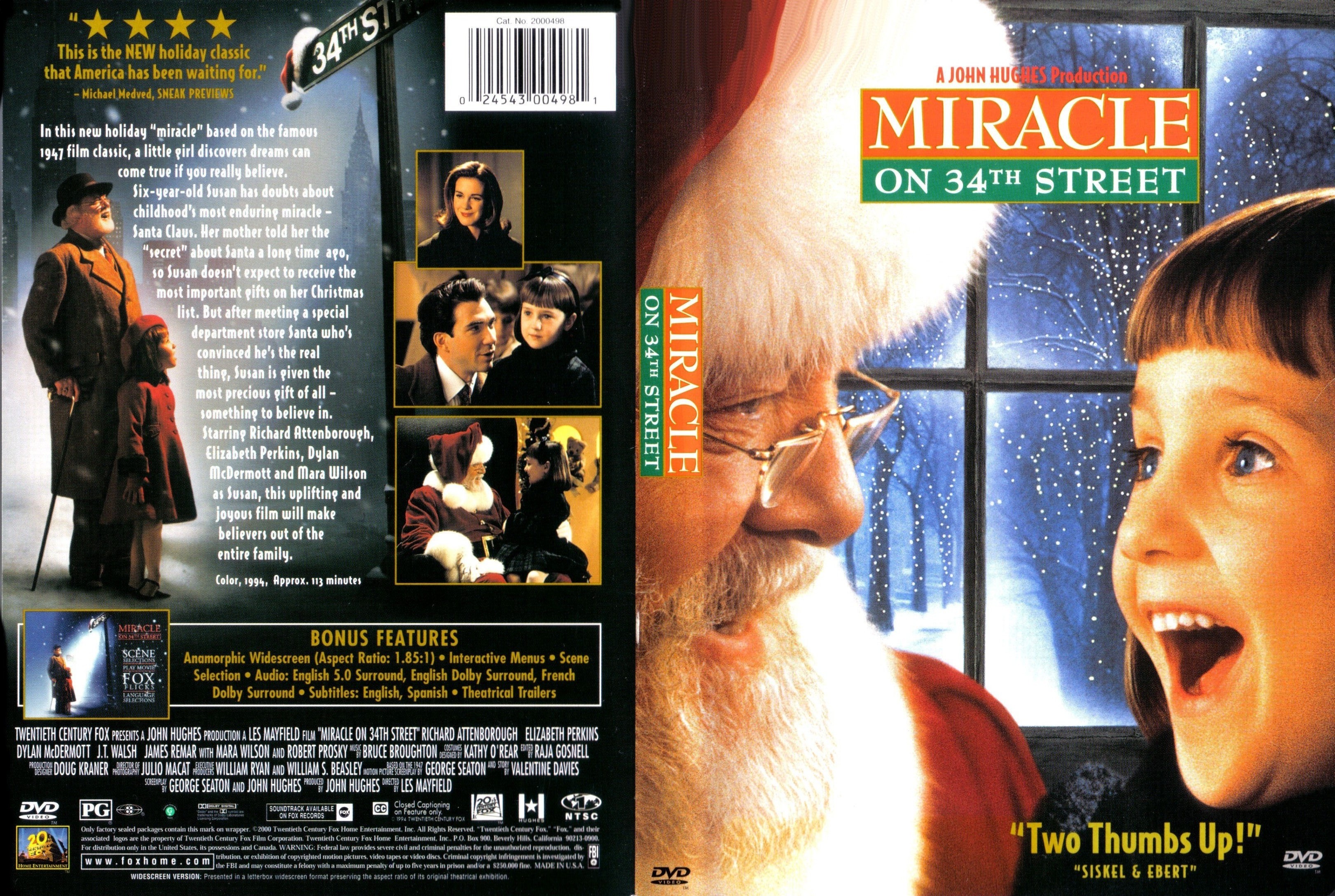 Jaquette DVD Miracle on 34th street - Miracle sur la 34 me rue (Canadienne)