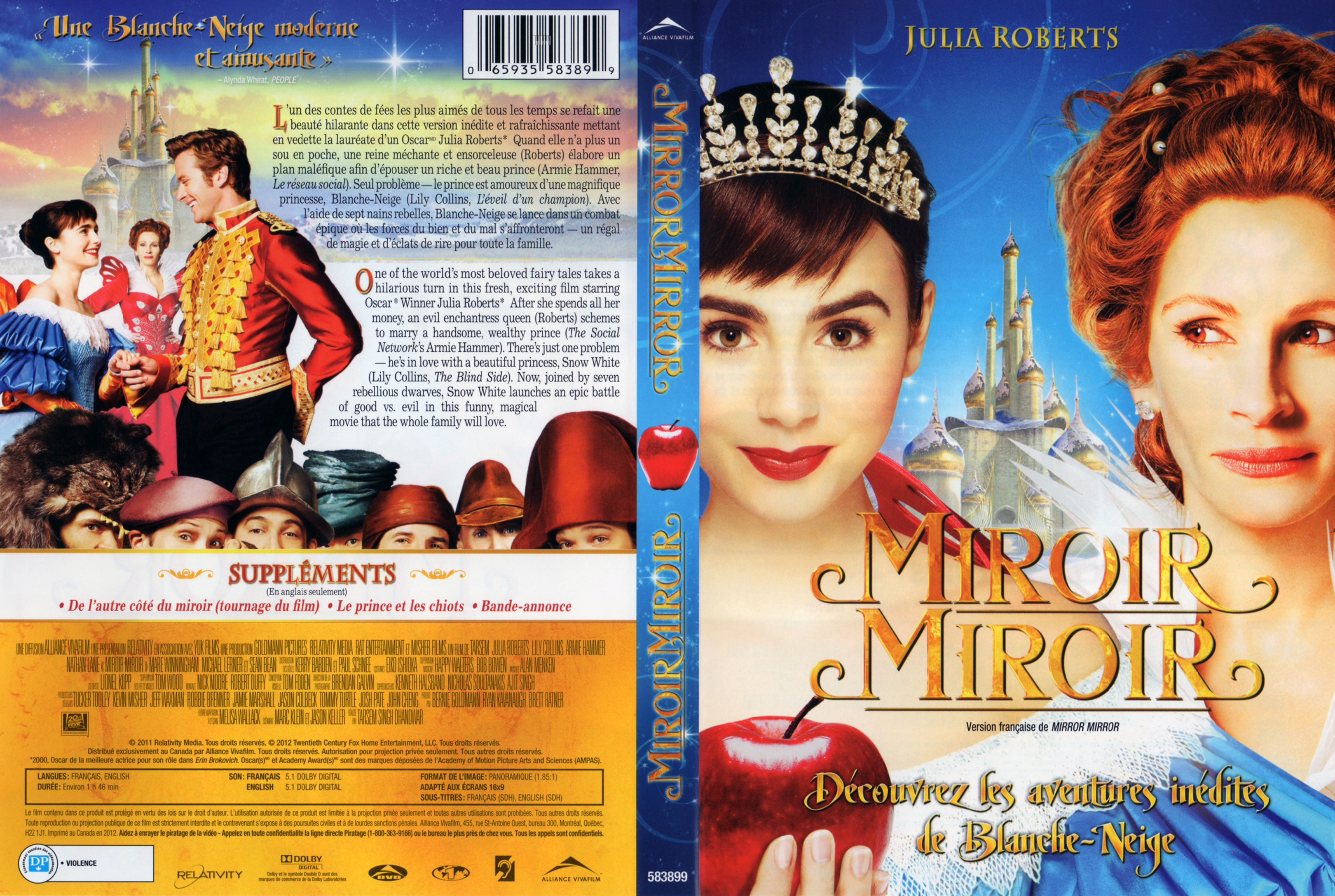 Jaquette DVD Miroir miroir (Canadienne)