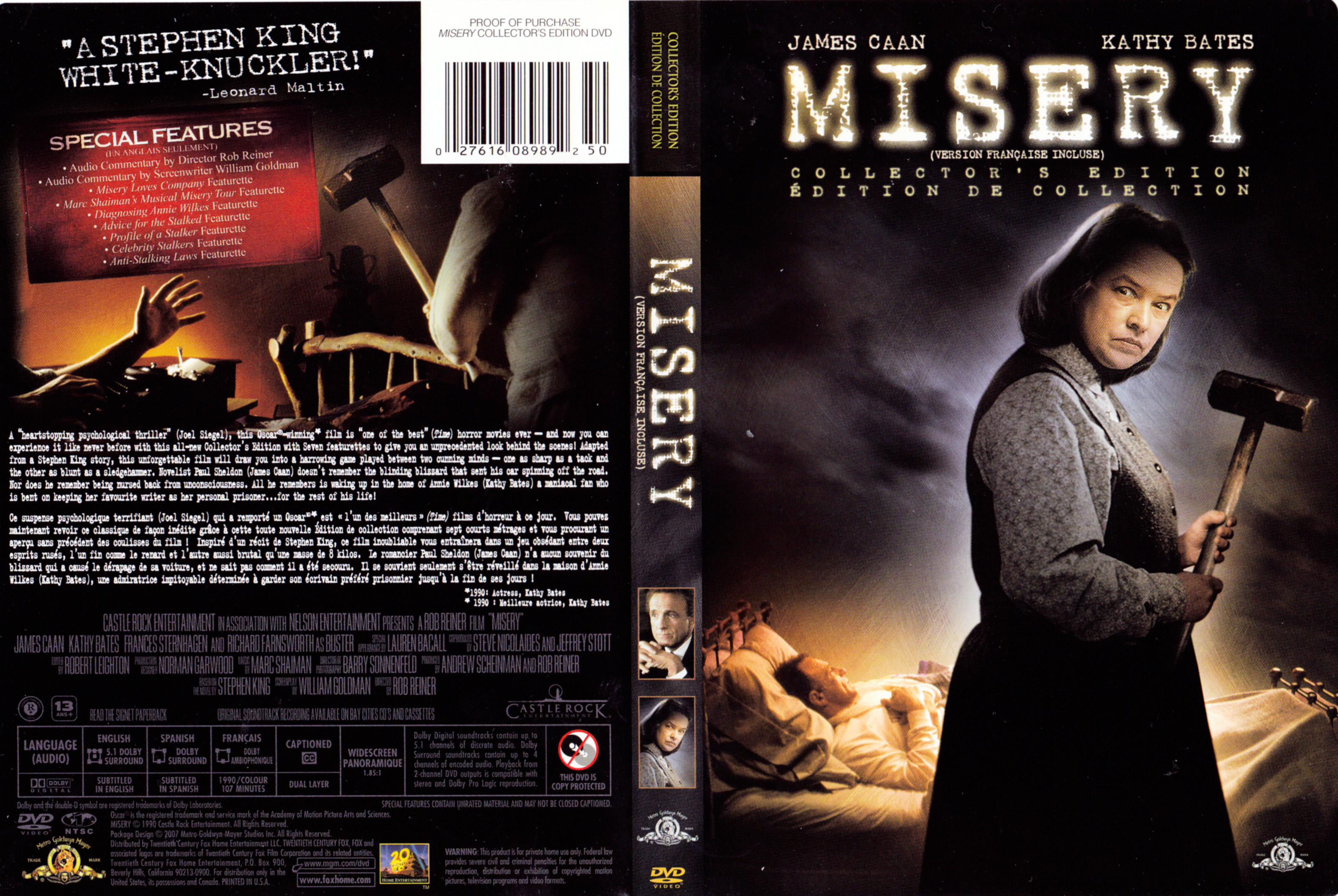 Jaquette DVD Misery (Canadienne)
