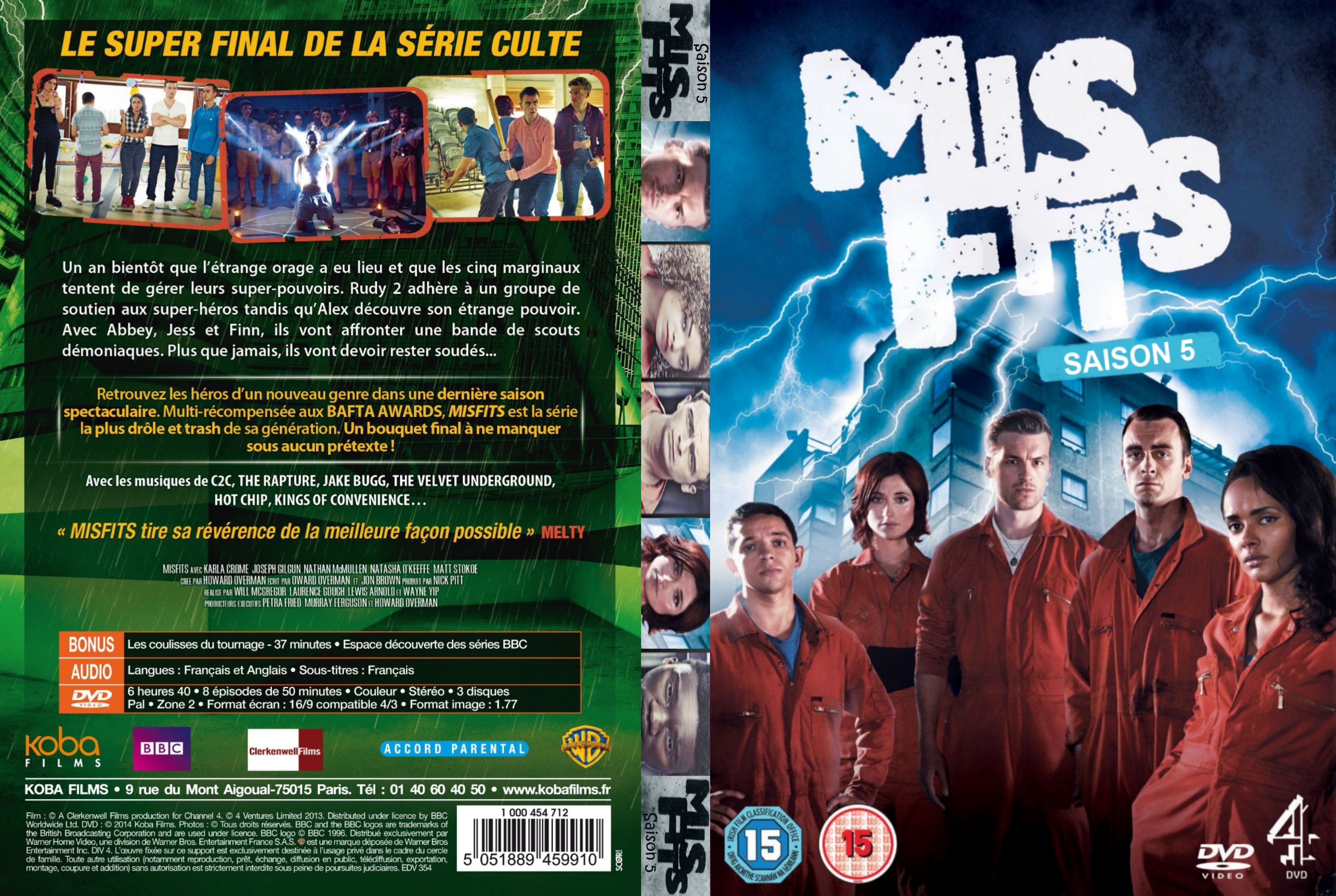 Jaquette DVD Misfits Saison 5 custom